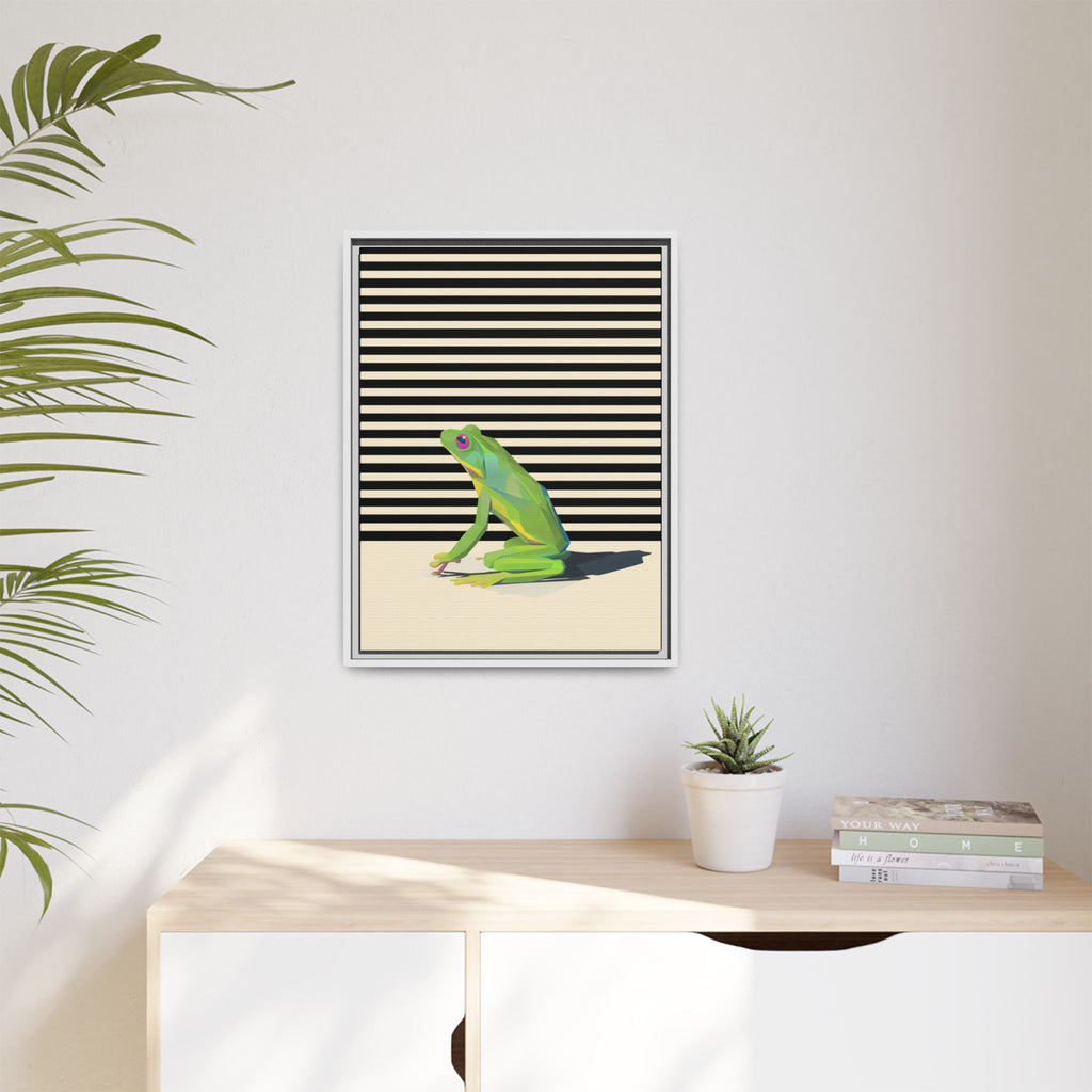 Geometric Frog Persona: Modern Wildlife Illustration, Vibrant Graphic Design   |  Personalized & Custom Orders Available