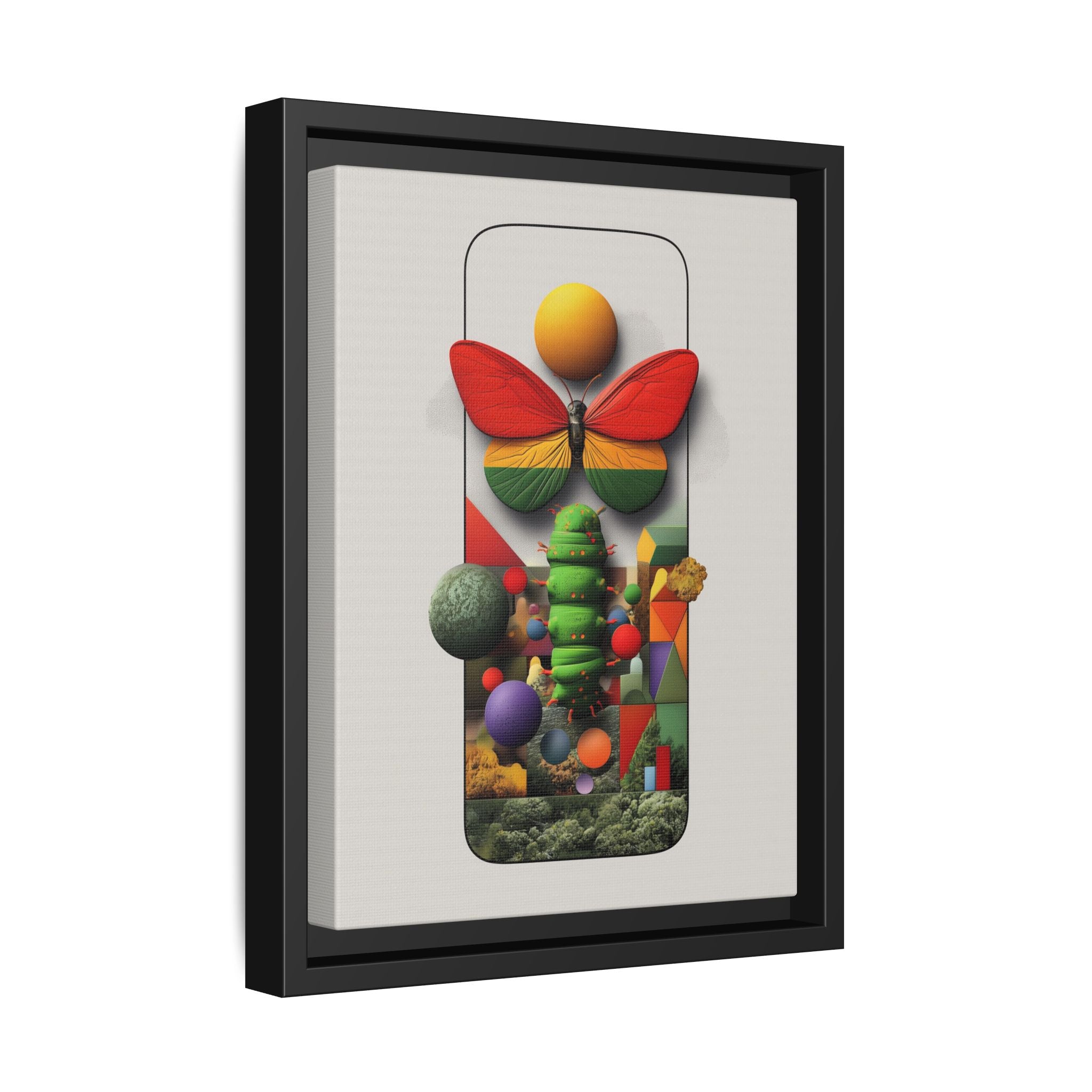 Metamorphosis Framed Print : Geometric Nature Transformation, Vibrant Butterfly Composition   |  Personalized & Custom Orders Available