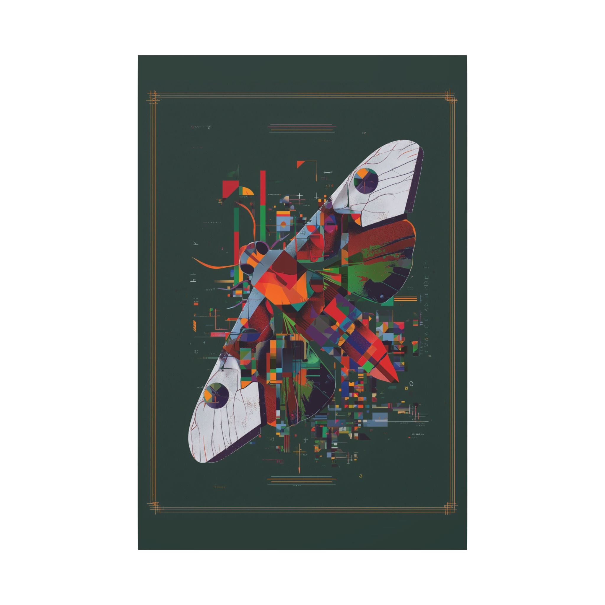 Metamorphic Geometry: Digital Cubist Butterfly, Fragmented Insect Abstraction   |    Custom Orders Available