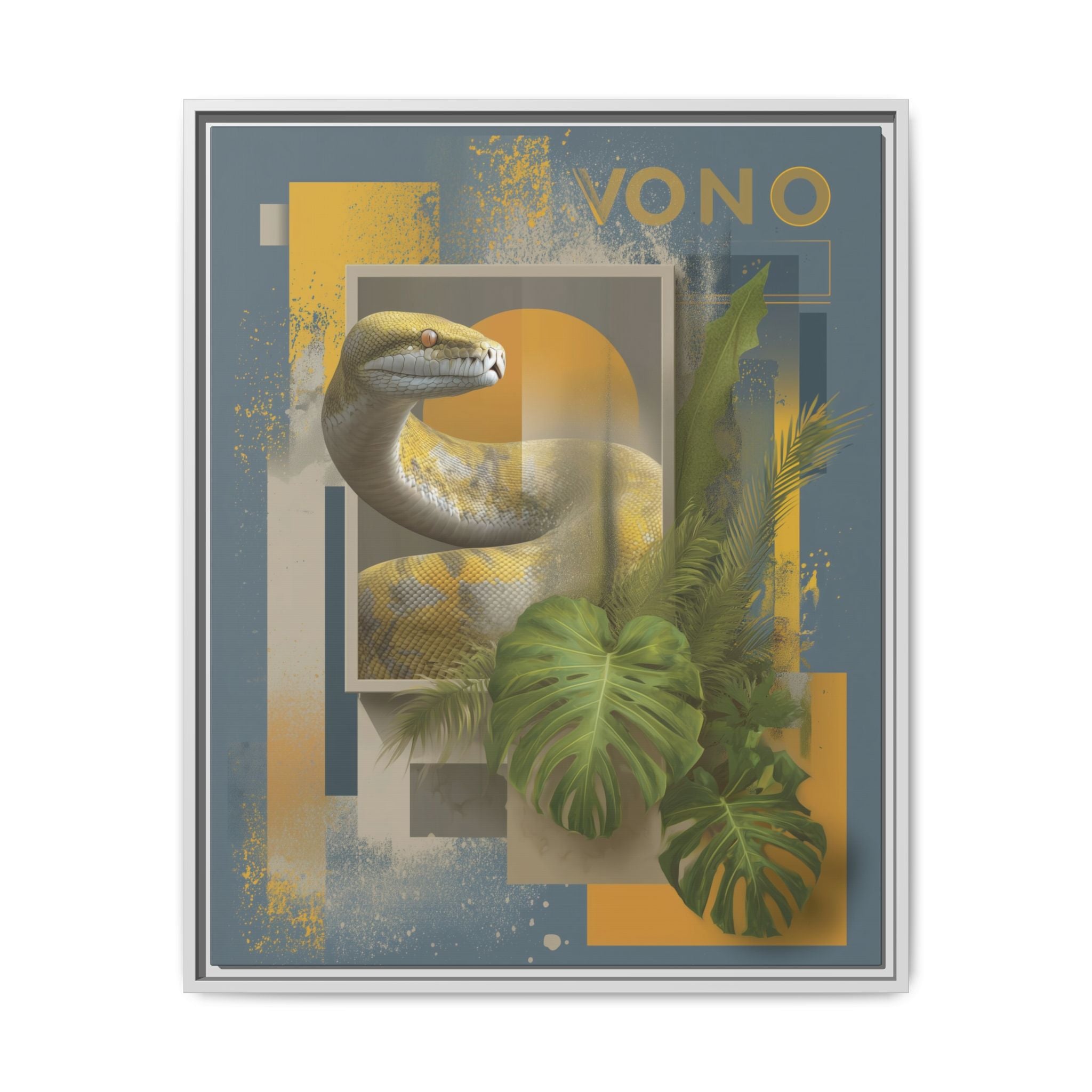 Serpent of Geometric Dimensions: Tropical Vono Design, Abstract Wildlife Art   |  Personalized & Custom Orders Available