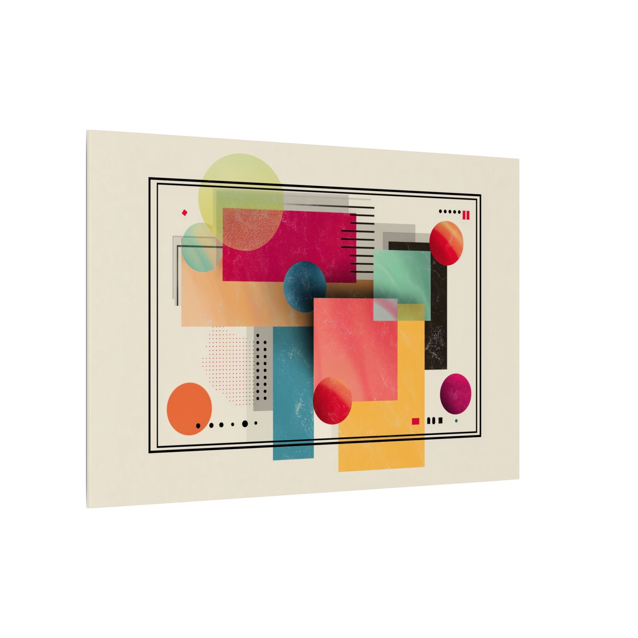 Geometric Dynamism: Bauhaus Abstraction, Translucent Shapes, Modernist Composition   |   Custom Orders Accepted