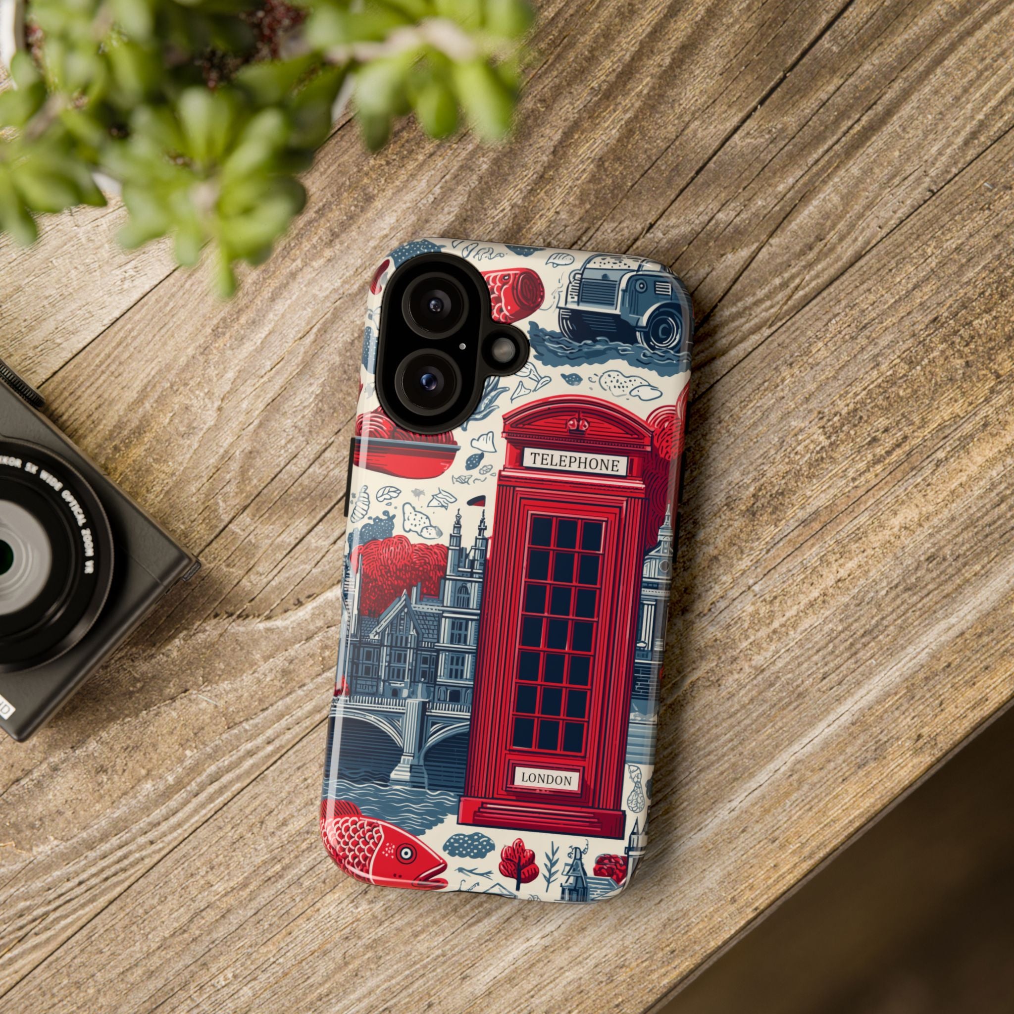 Stylish Phone Case Featuring Iconic London Design, Protective Cover, Gift for Travelers, Trendy Accessory, UK Inspired Tech Gear