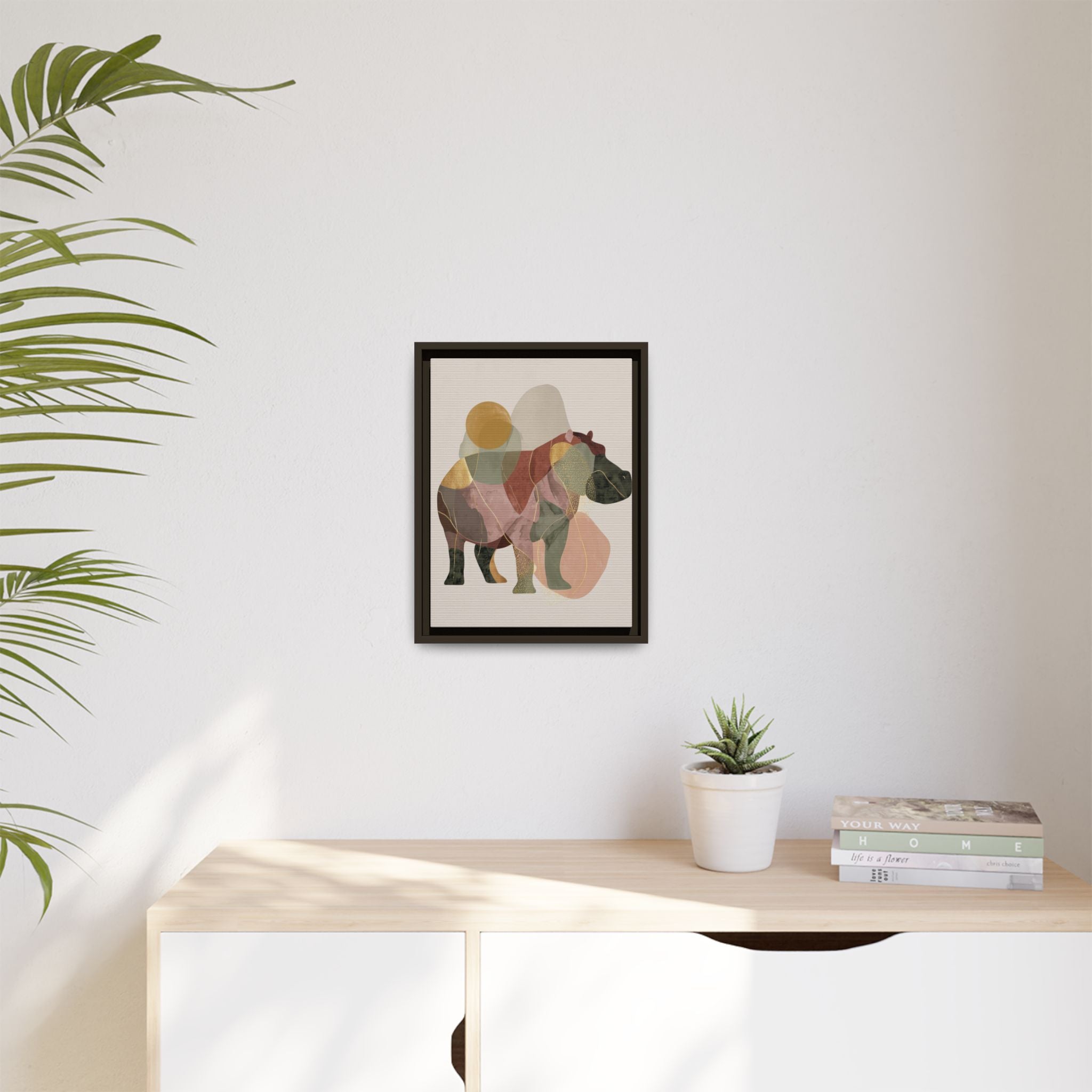Geometric Harmony: Abstract Hippo Silhouette, Modern Minimalist Animal Art   |    Custom Orders Available