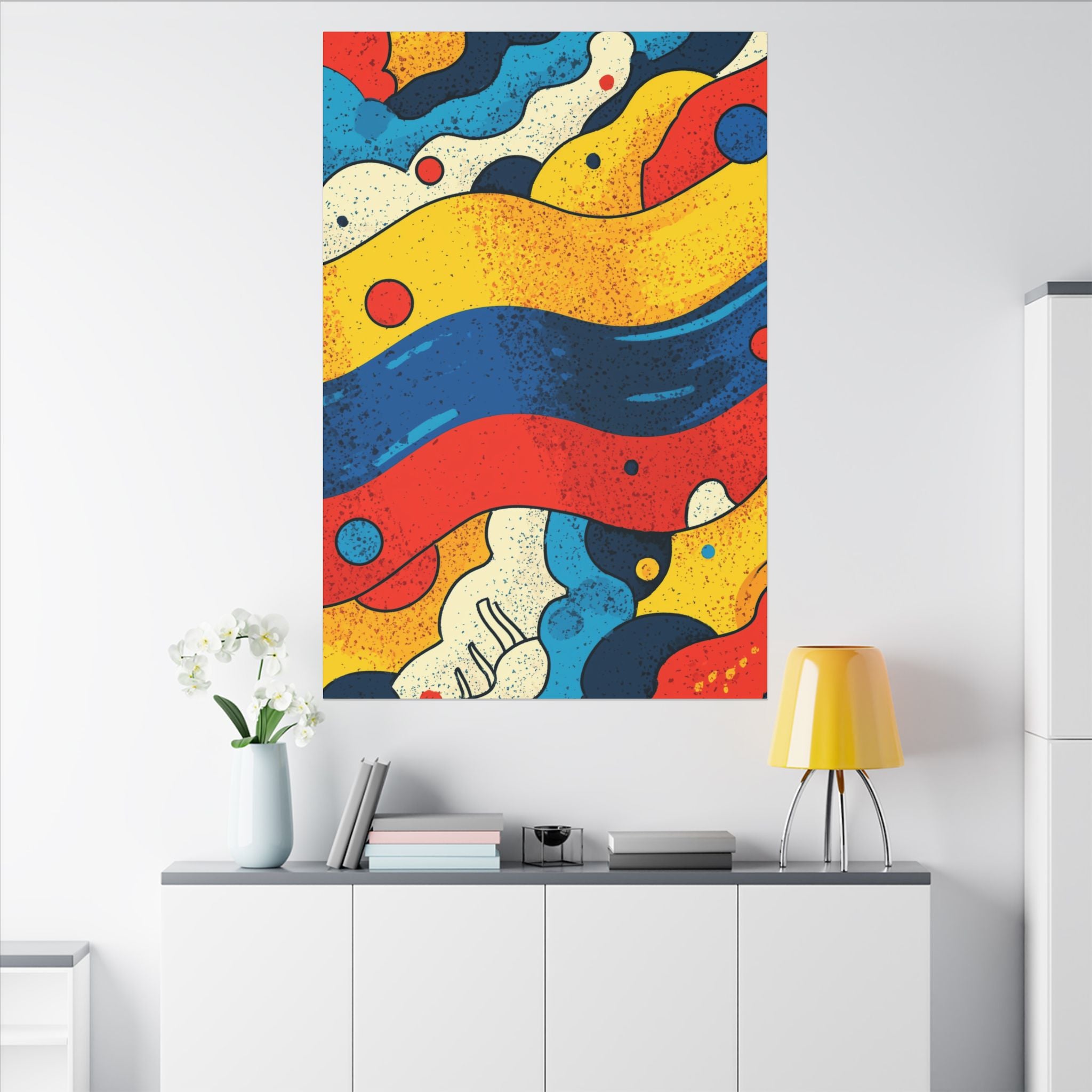 Fluid Dynamics: Retro Abstract Shapes, Mid-Century Modern Motion, Geometric Color Waves   |   Custom Orders Accepted