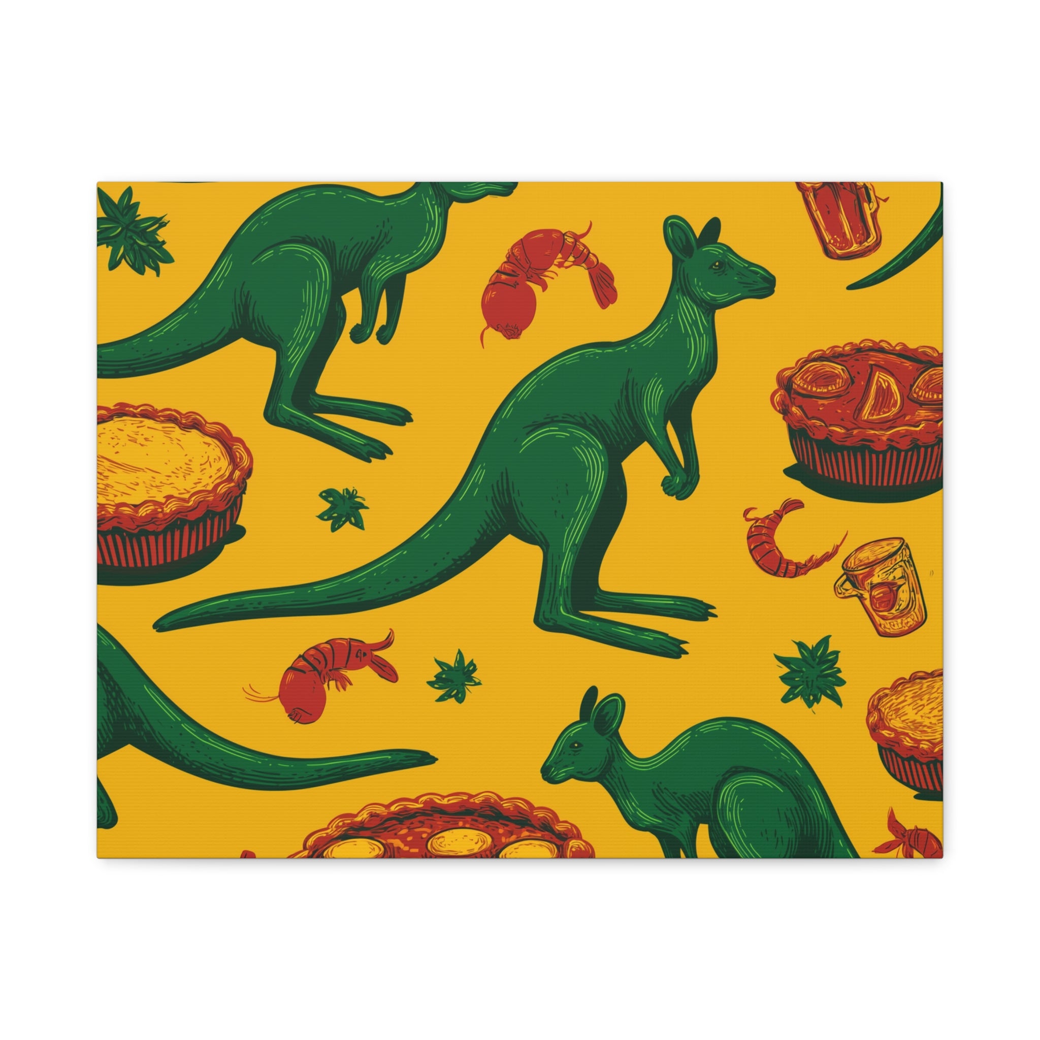 Kangaroo Canvas Wall Art, Vibrant Animal Decor, Unique Gift for Nature Lovers, Fun Kitchen Wall Hanging, Australian Themed Art