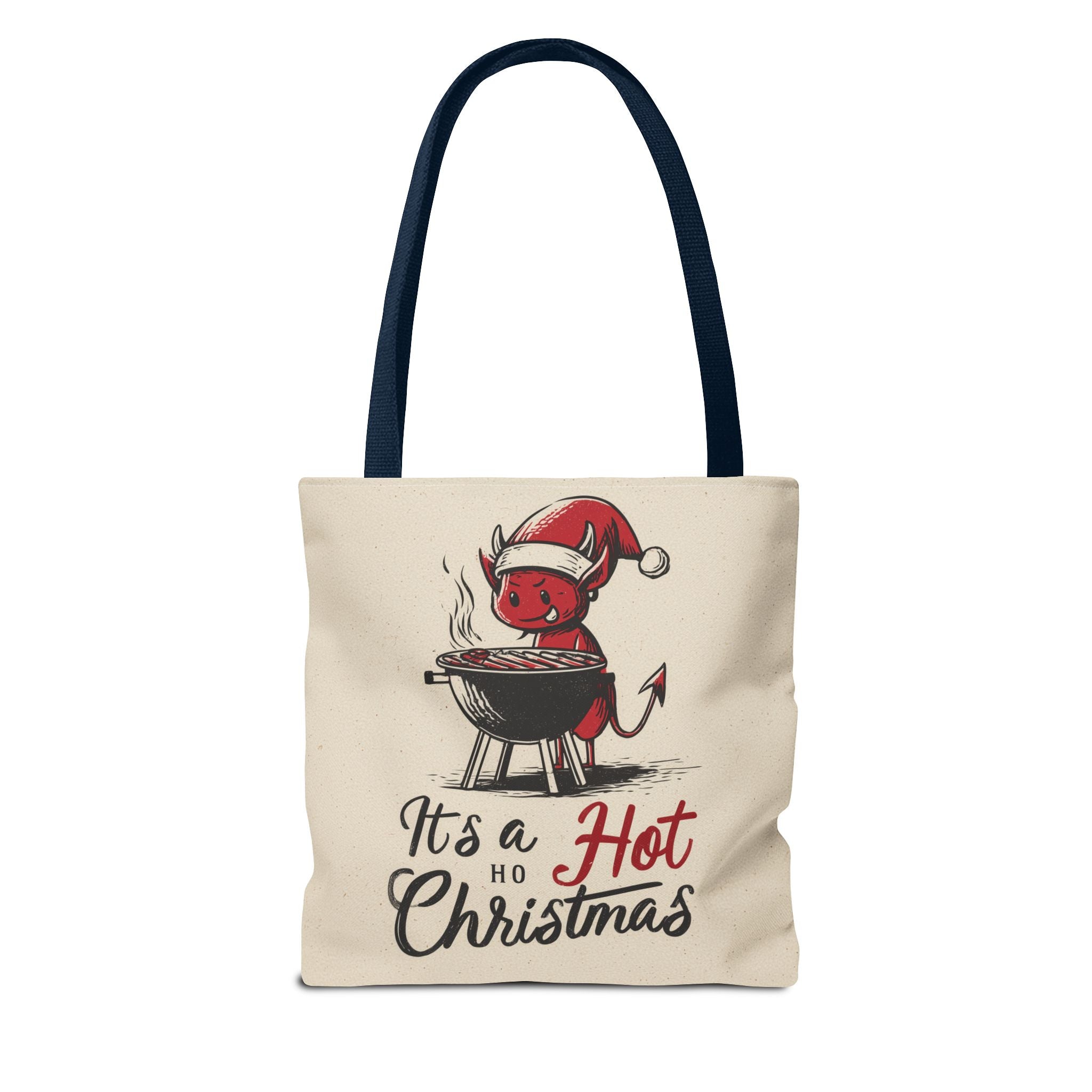 Hot Christmas Tote Bag, Festive Gift Bag, Holiday Shopping Tote, BBQ Lover's Tote, Fun Winter Accessory