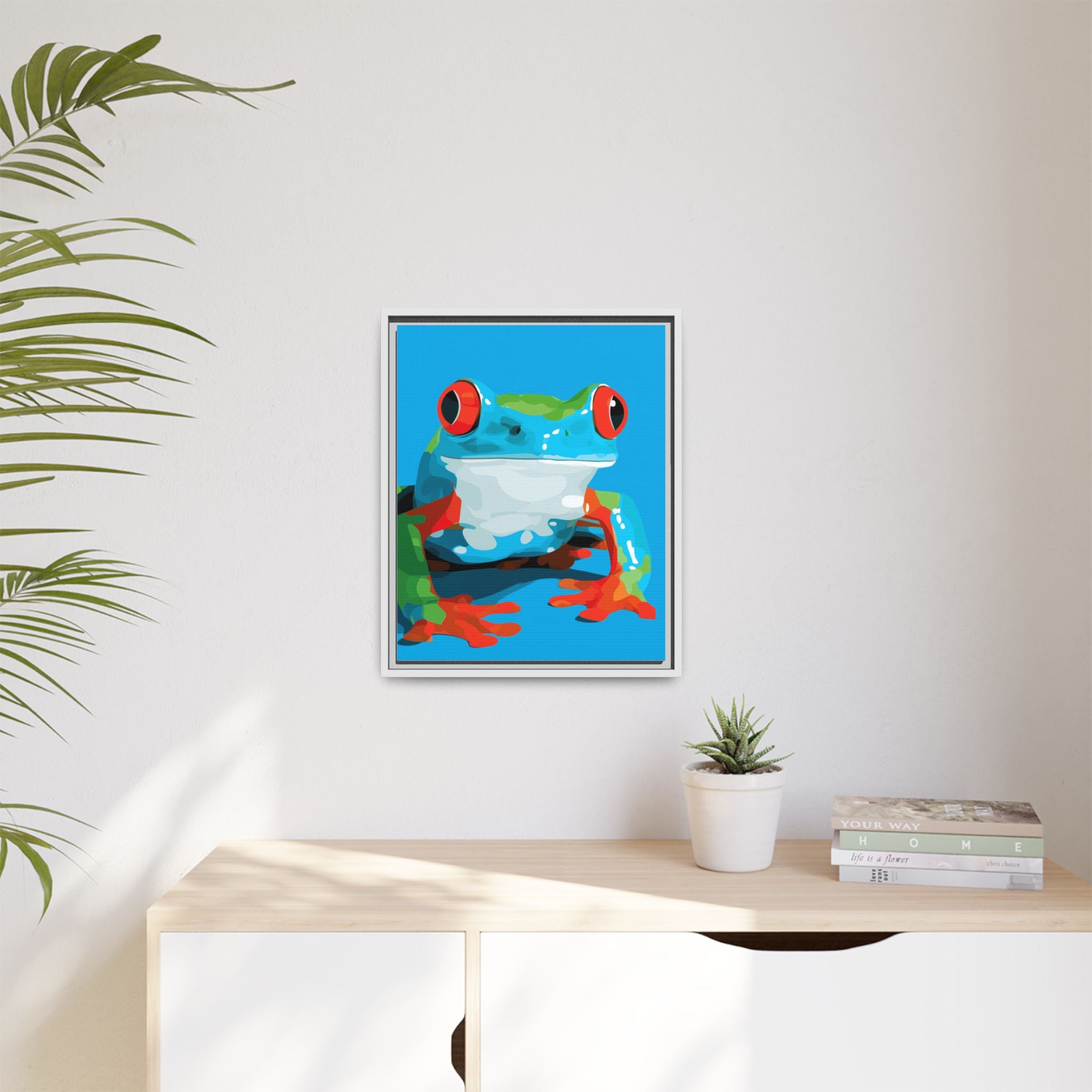 Amphibian Geometry: Red-Eyed Tree Frog Portrait, Pop Art Digital Illustration   |    Custom Orders Available