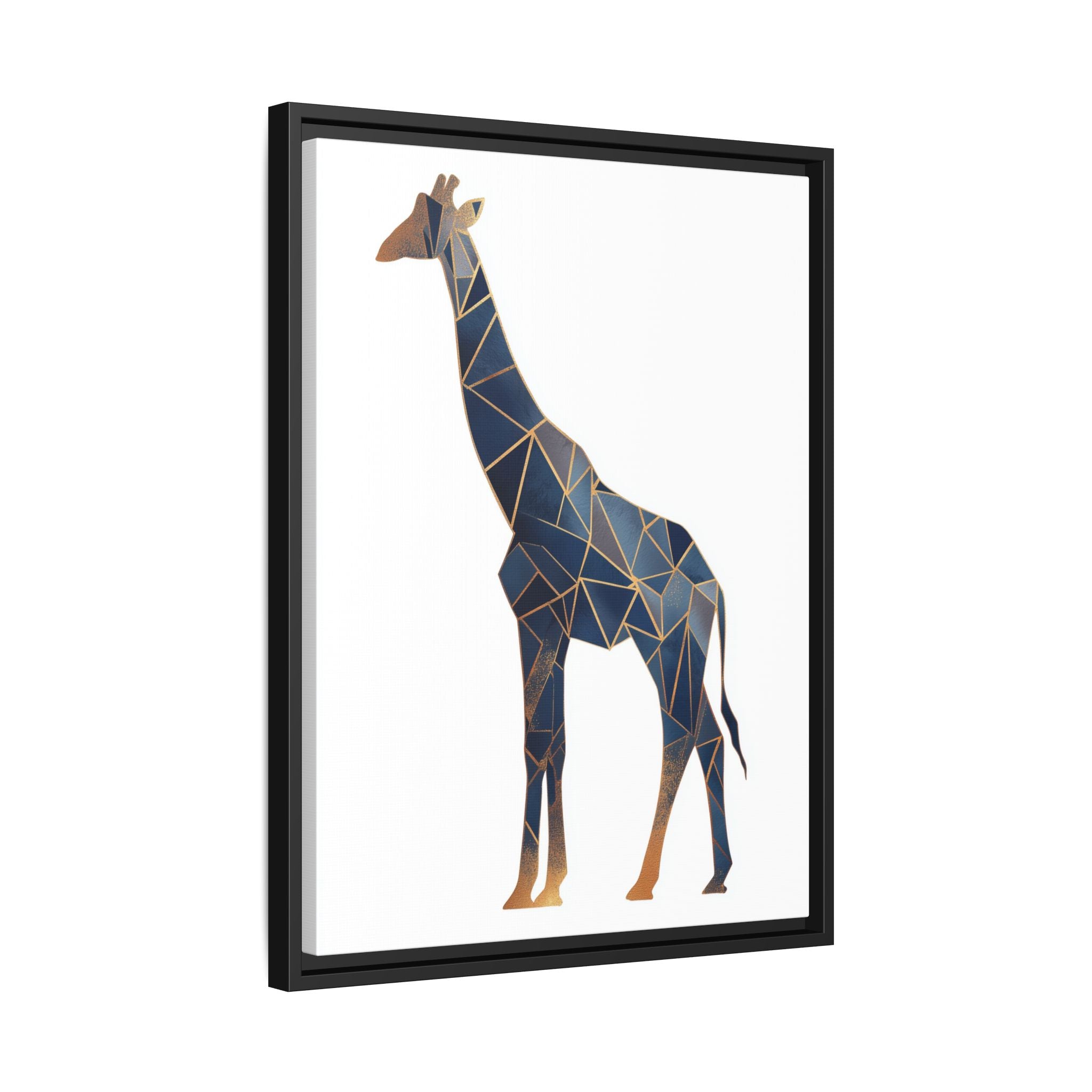 Geometric Giraffe Framed Print : Faceted Blue Mosaic, Modern Wildlife Art   |  Personalized & Custom Orders Available
