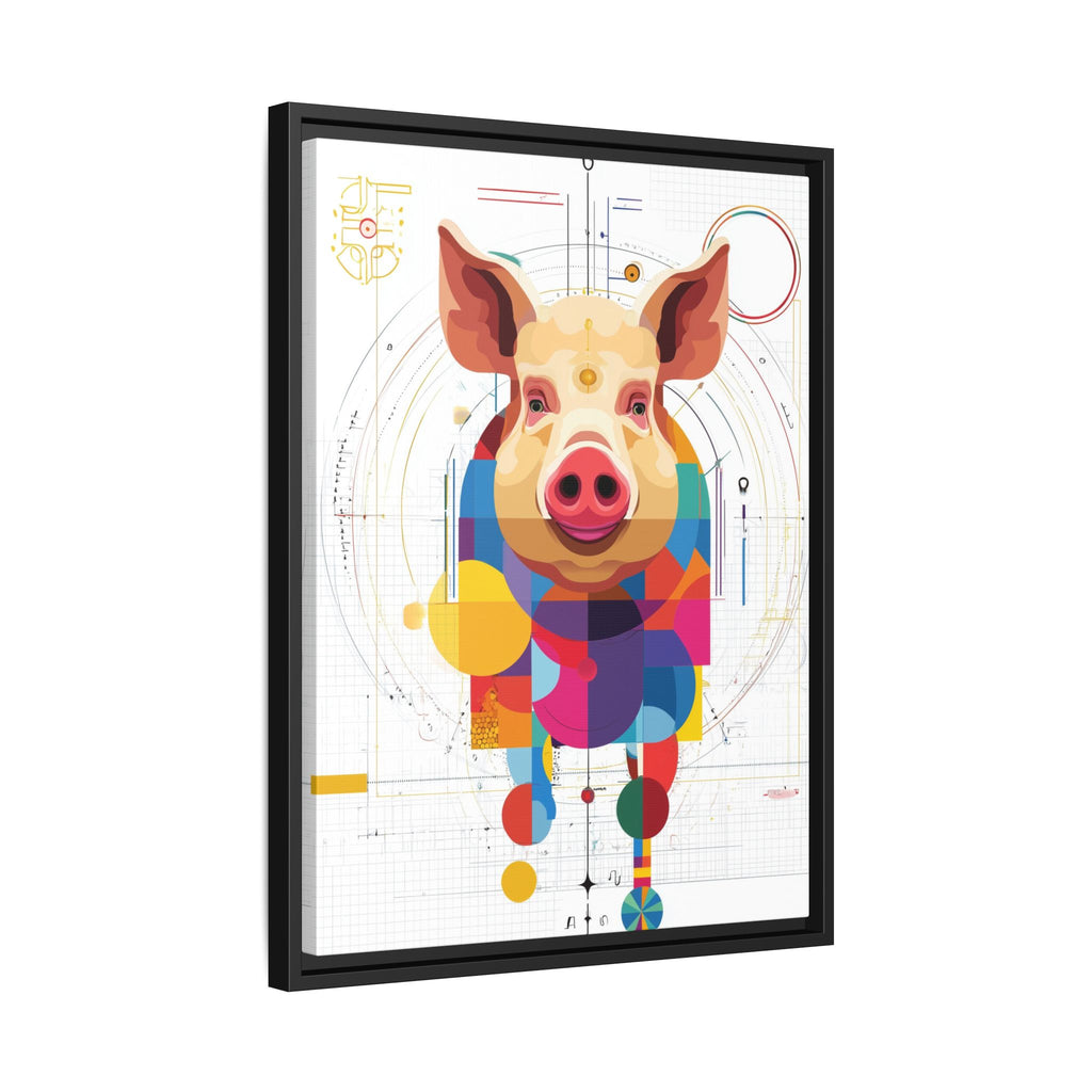Geometric Pig: Digital Cubist Portrait, Mathematical Animal Abstraction   |    Custom Orders Available