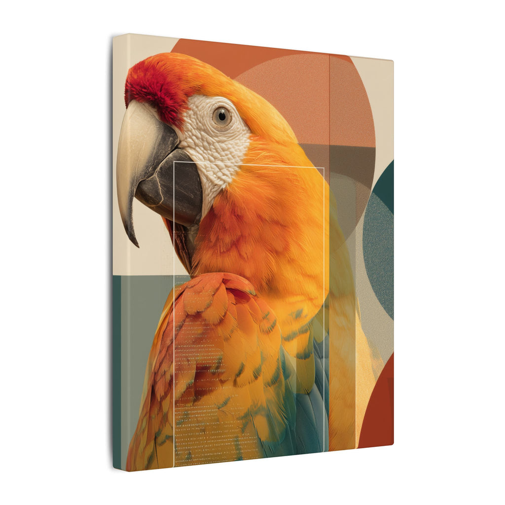 Geometric Macaw Portrait: Vibrant Avian Design, Modern Graphic Art Style   |    Custom Orders Available