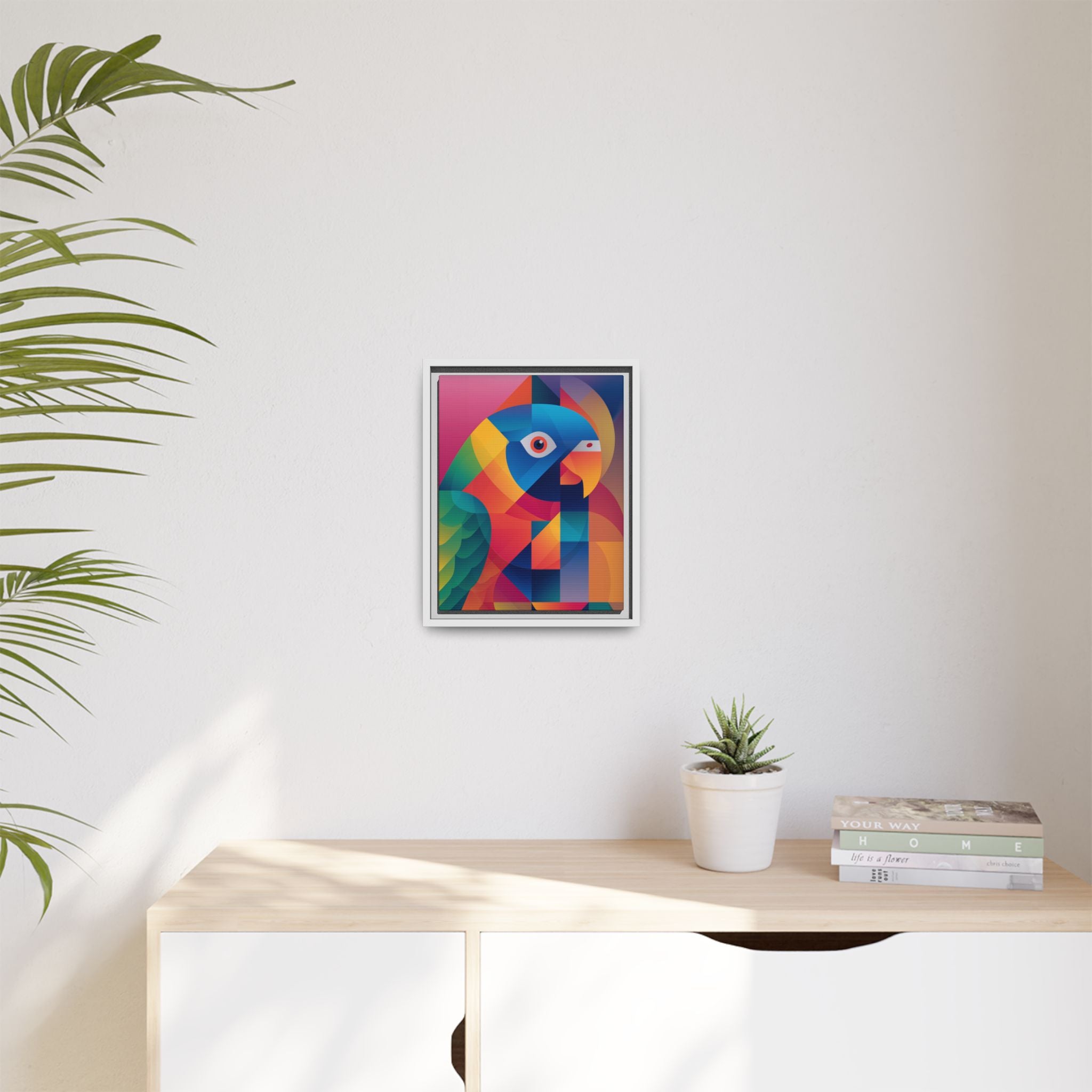 Cubist Parrot Prisma: Geometric Bird Design, Modern Angular Art   |    Custom Orders Available