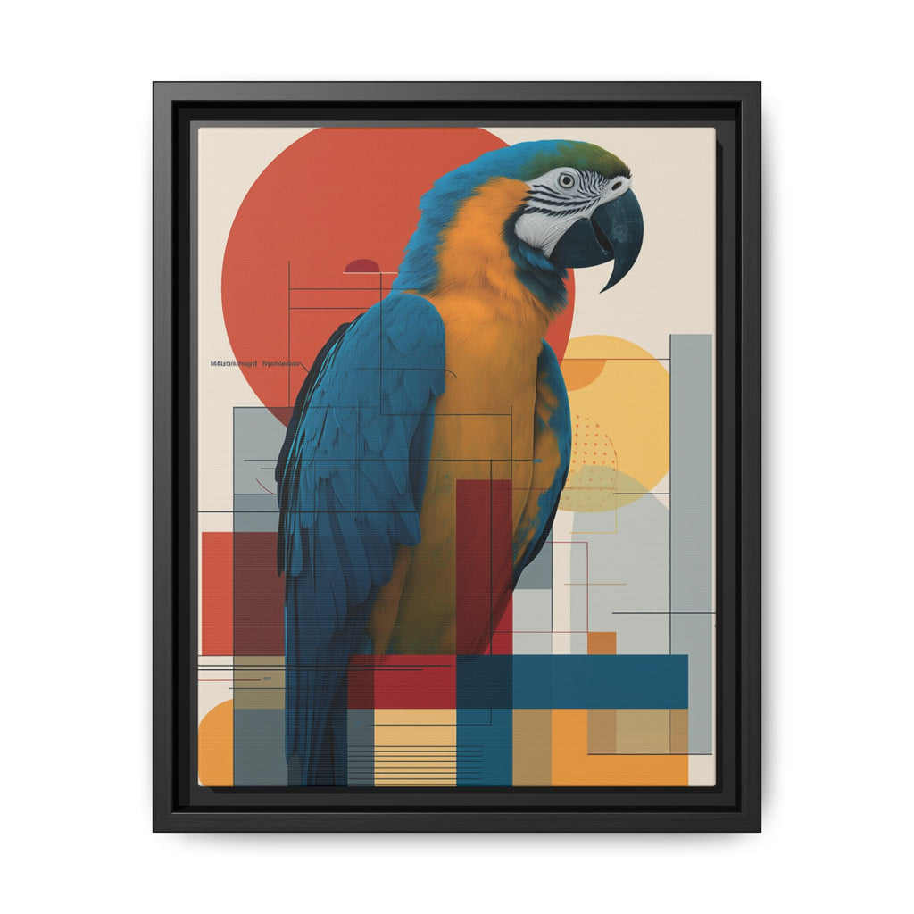 Vibrant Macaw Geometric Framed Print: Avian Realism, Modern Abstract Composition   |  Personalized & Custom Orders Available