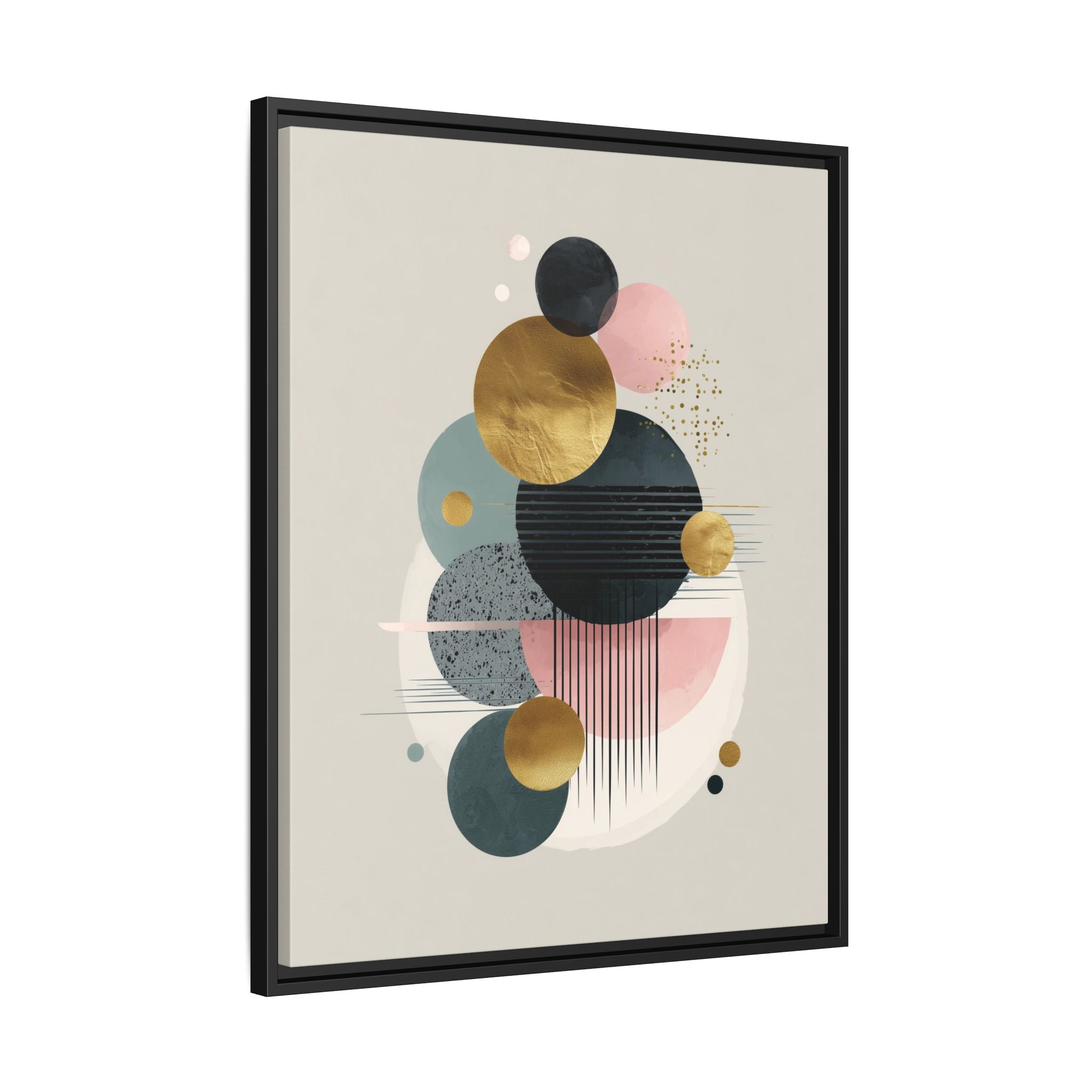 Geometric Harmony: Intersecting Circles, Mid-Century Modern Design, Abstract Metallic Composition   |   Custom Orders Accepted