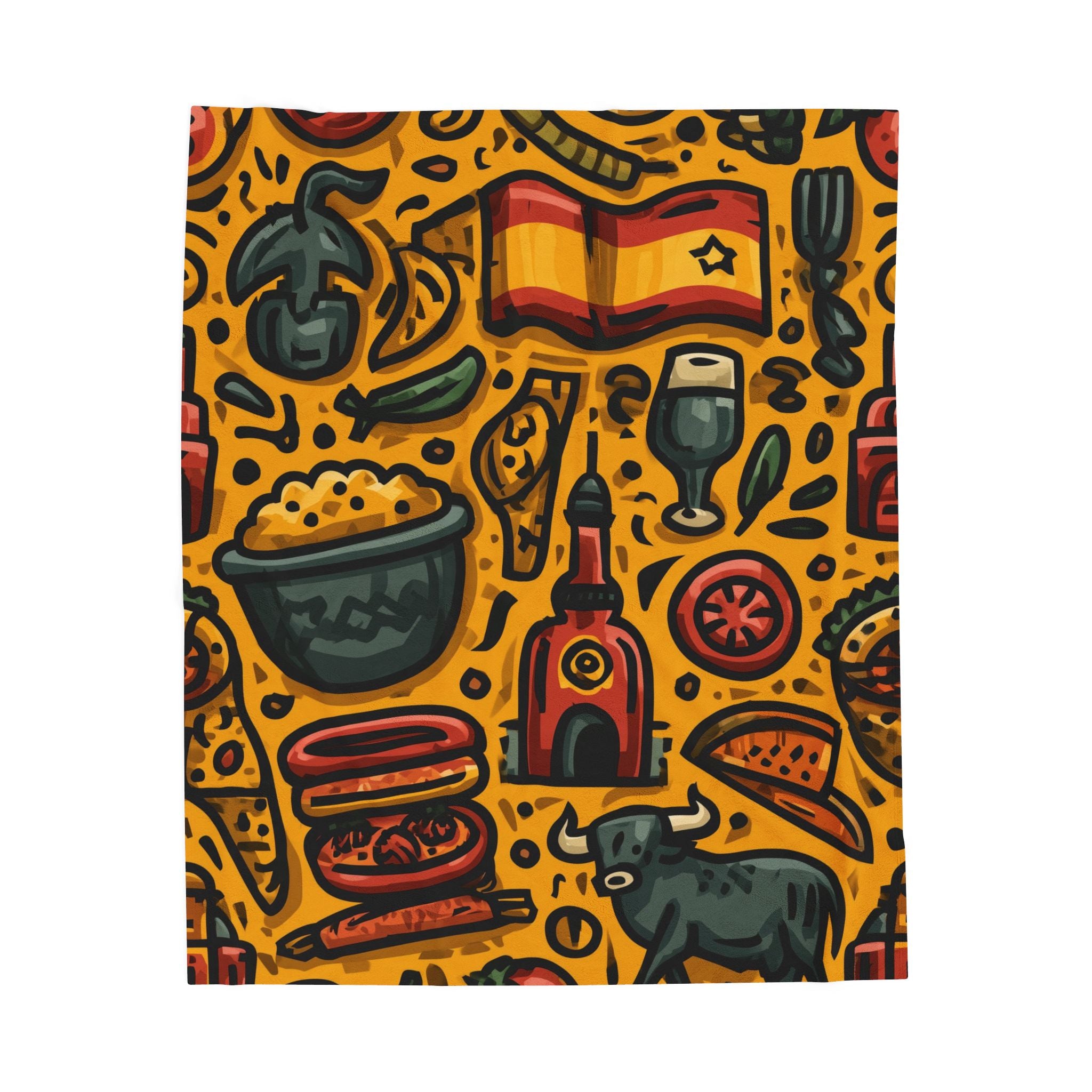 Vibrant Spain: Cultural Mosaic of Icons, Graphic Design Celebration of National Identity   |   Custom Orders Accepted