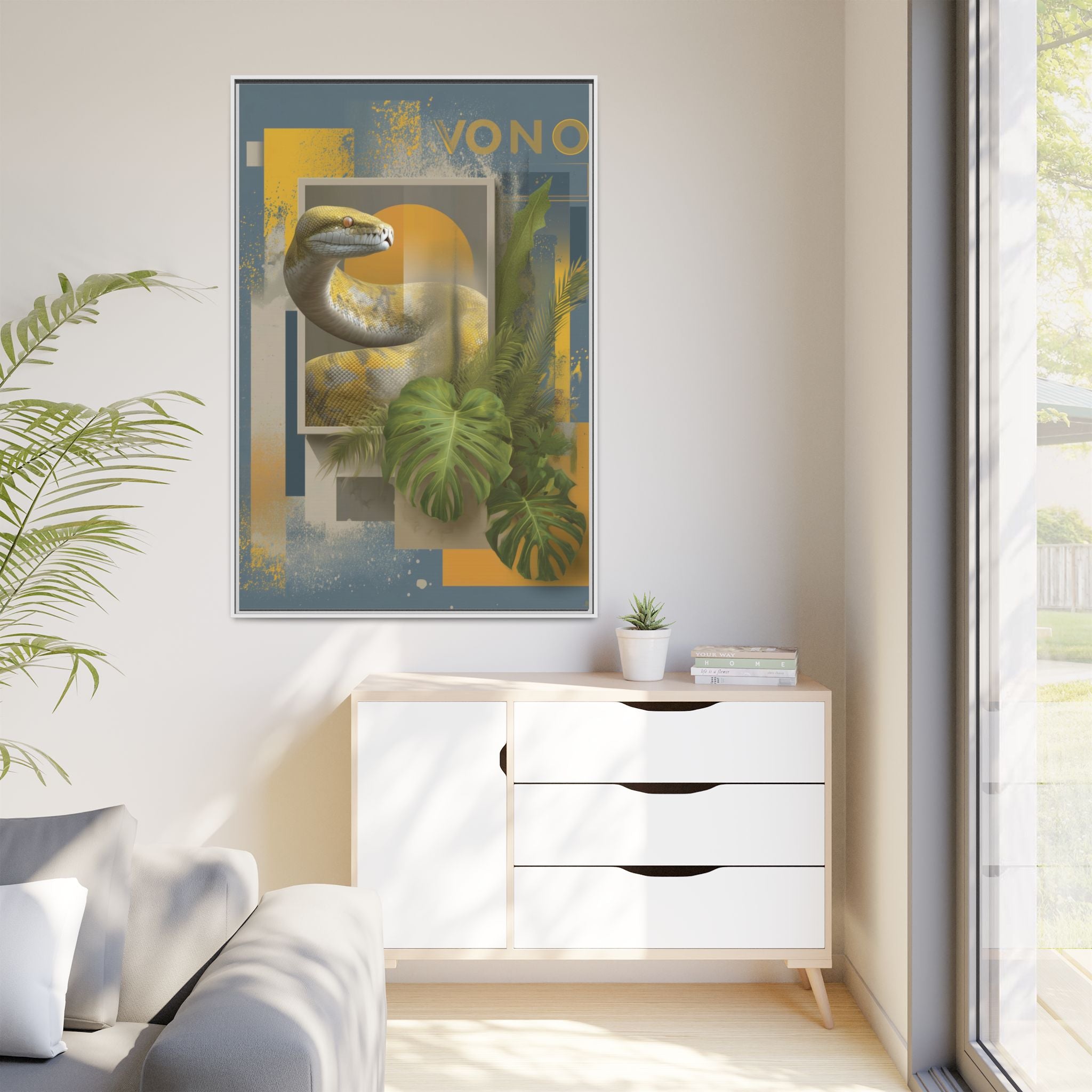 Serpent in Geometrics: Tropical Graphic Design, Modern Nature Illustration   |    Custom Orders Available