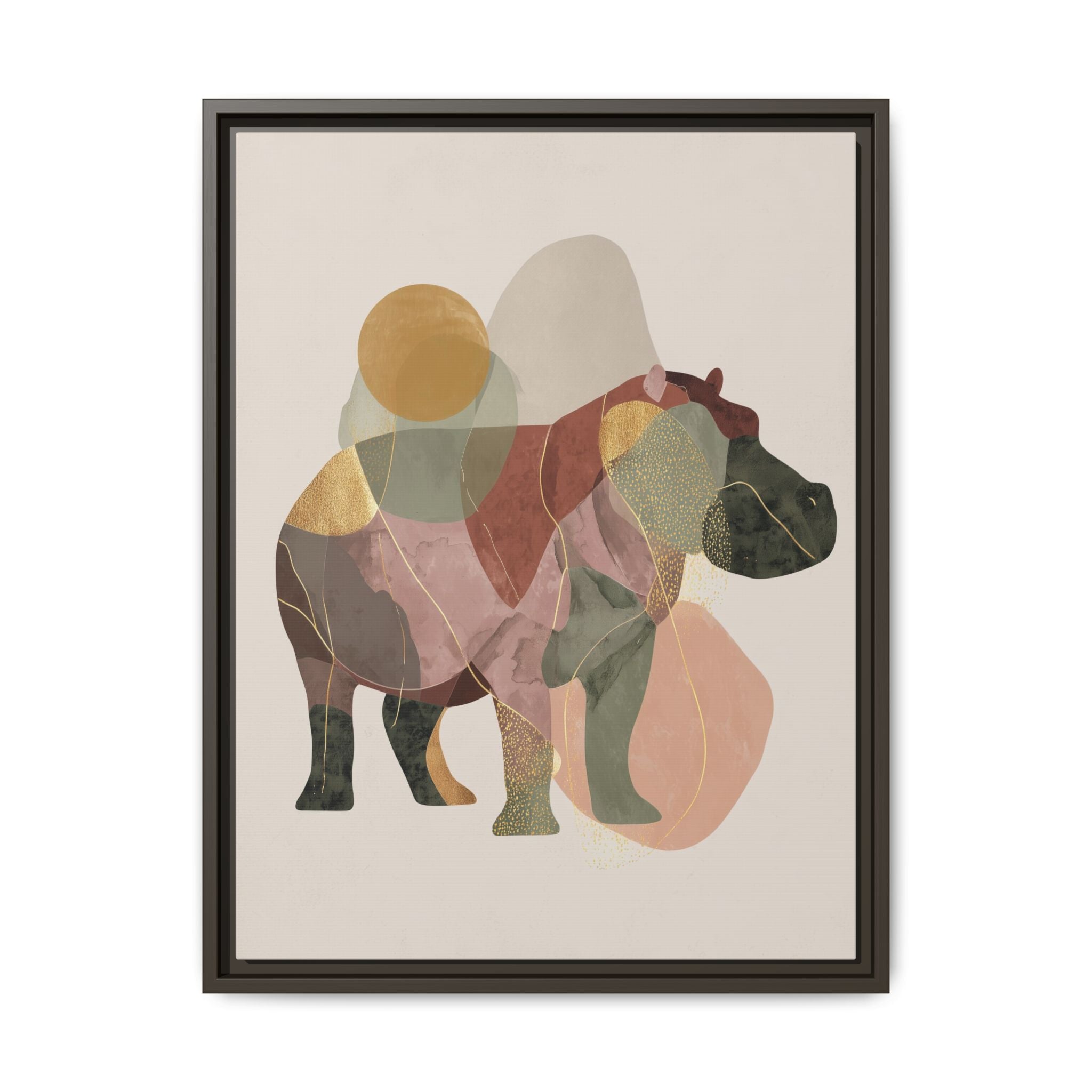 Fragmented Hippopotamus: Geometric Abstract Art, Minimalist Animal Portrait   |  Personalized & Custom Orders Available