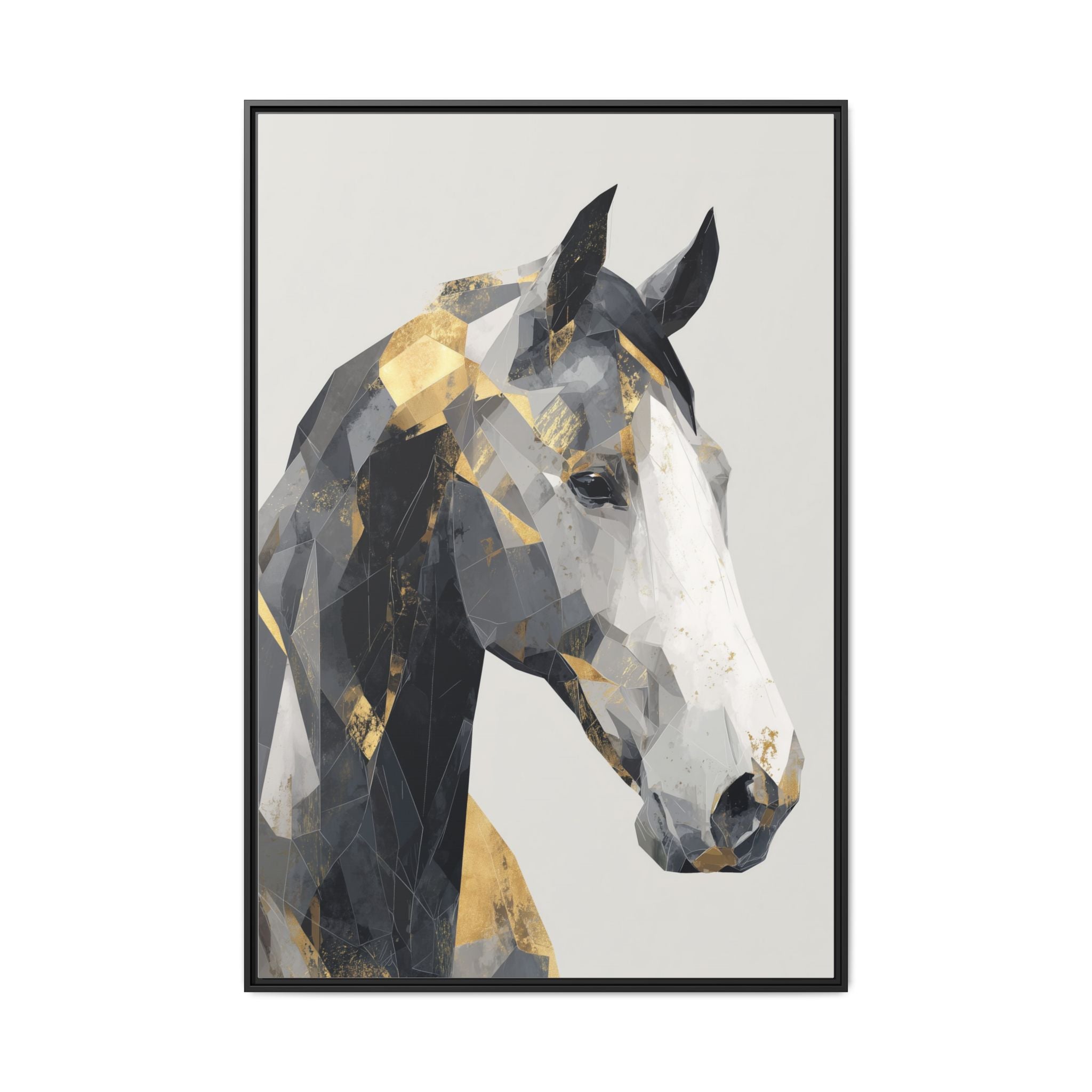 Geometric Stallion: Cubist Equine Art, Modern Metallic Polygonal Design   |  Personalized & Custom Orders Available