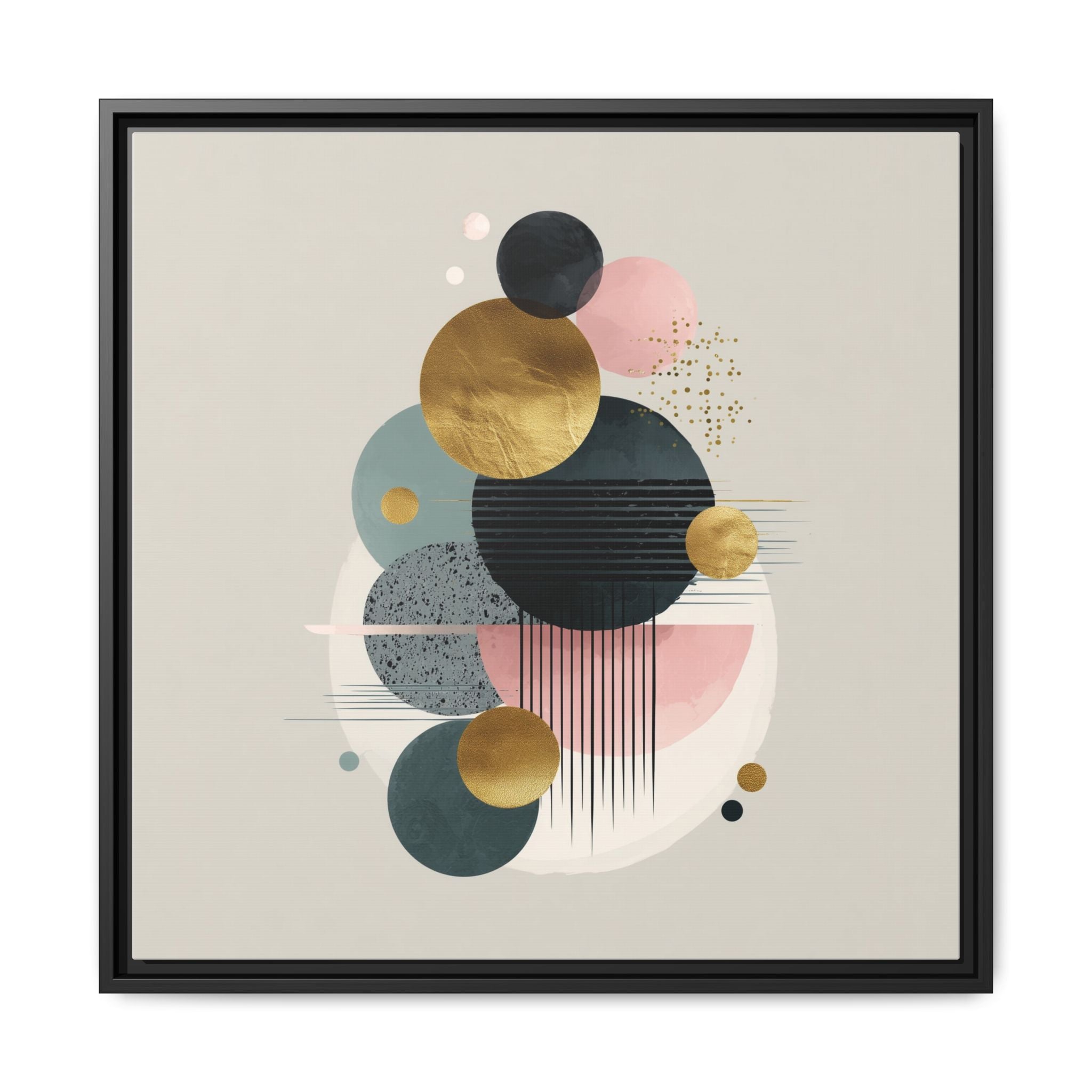 Geometric Harmony: Intersecting Circles, Mid-Century Modern Design, Abstract Metallic Composition   |   Custom Orders Accepted