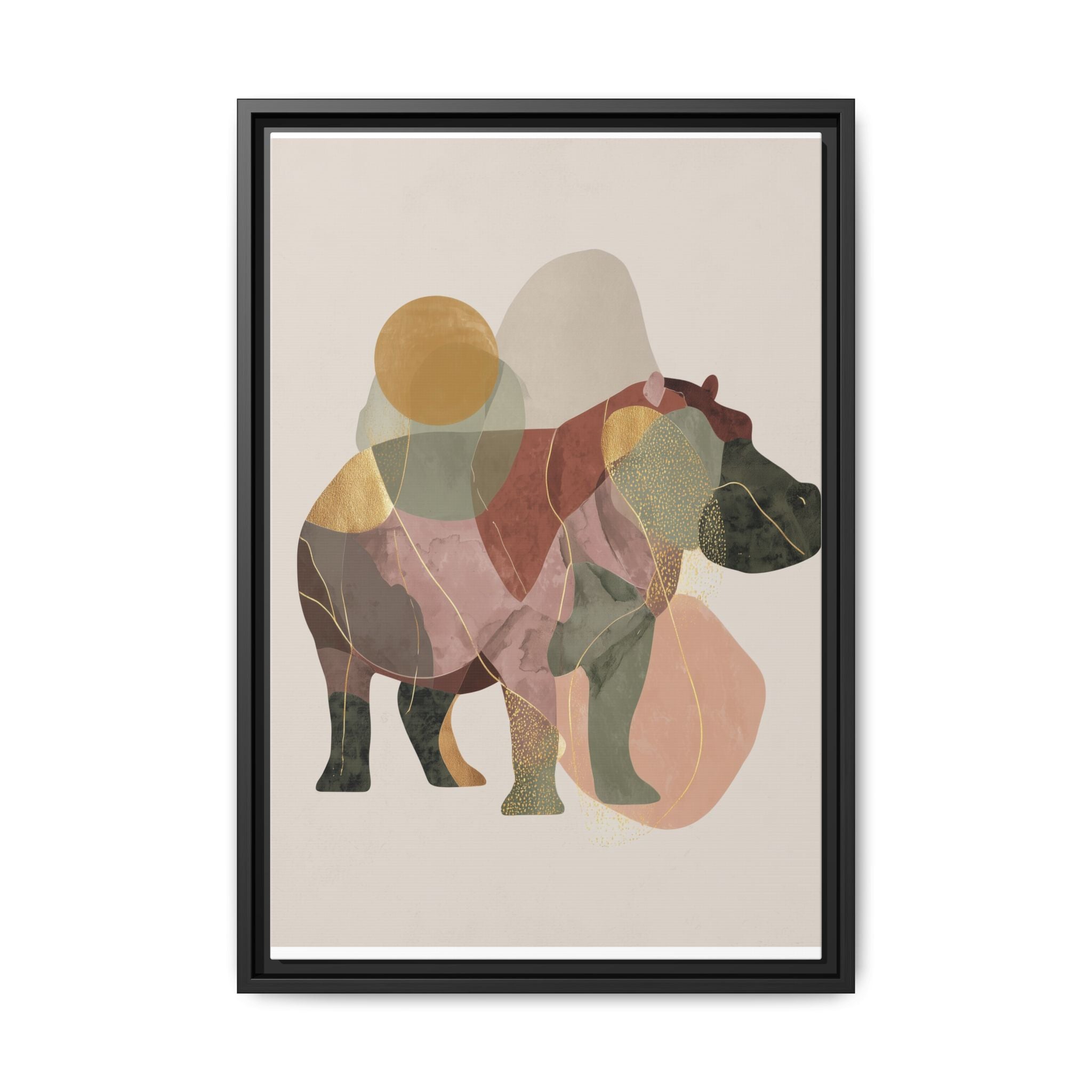 Geometric Harmony: Abstract Hippo Silhouette, Modern Minimalist Animal Art   |    Custom Orders Available