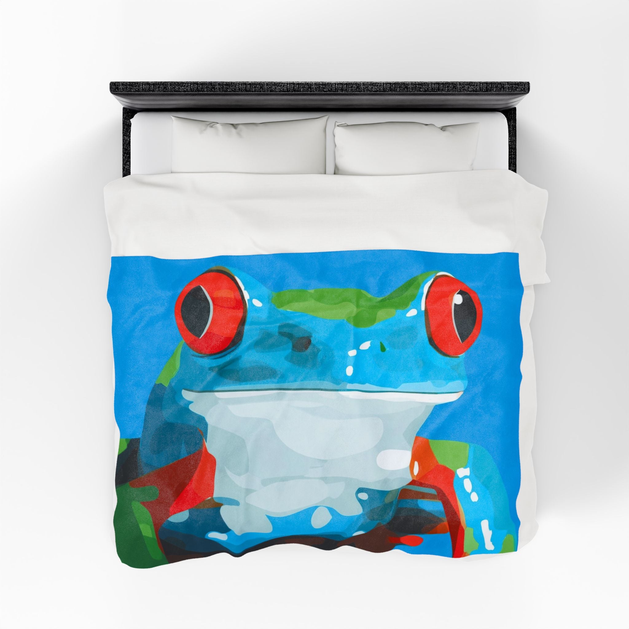 Amphibian Geometry: Vibrant Red-Eyed Tree Frog, Geometric Digital Illustration   |    Custom Orders Available