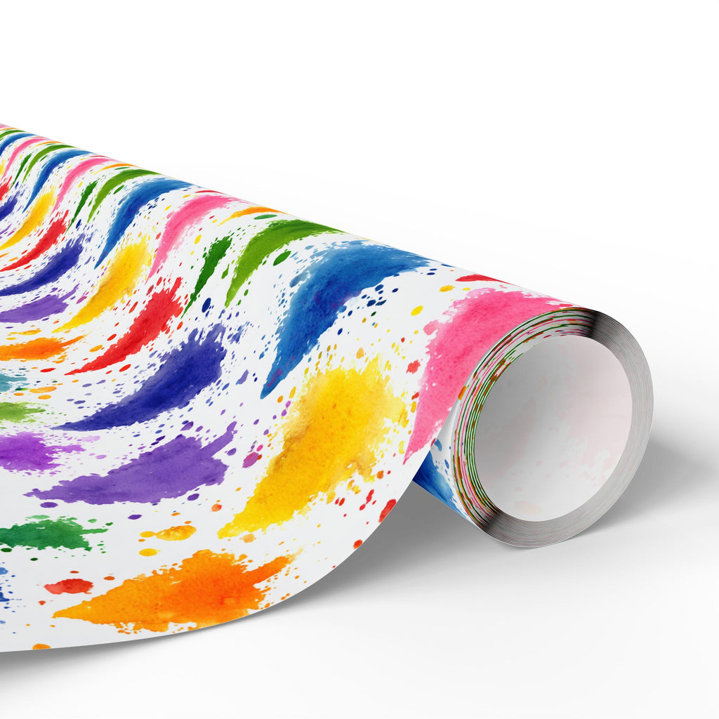 Wrapping Paper Roll — Colorful Paint Splash Gift Wrap for Birthdays & Celebrations
