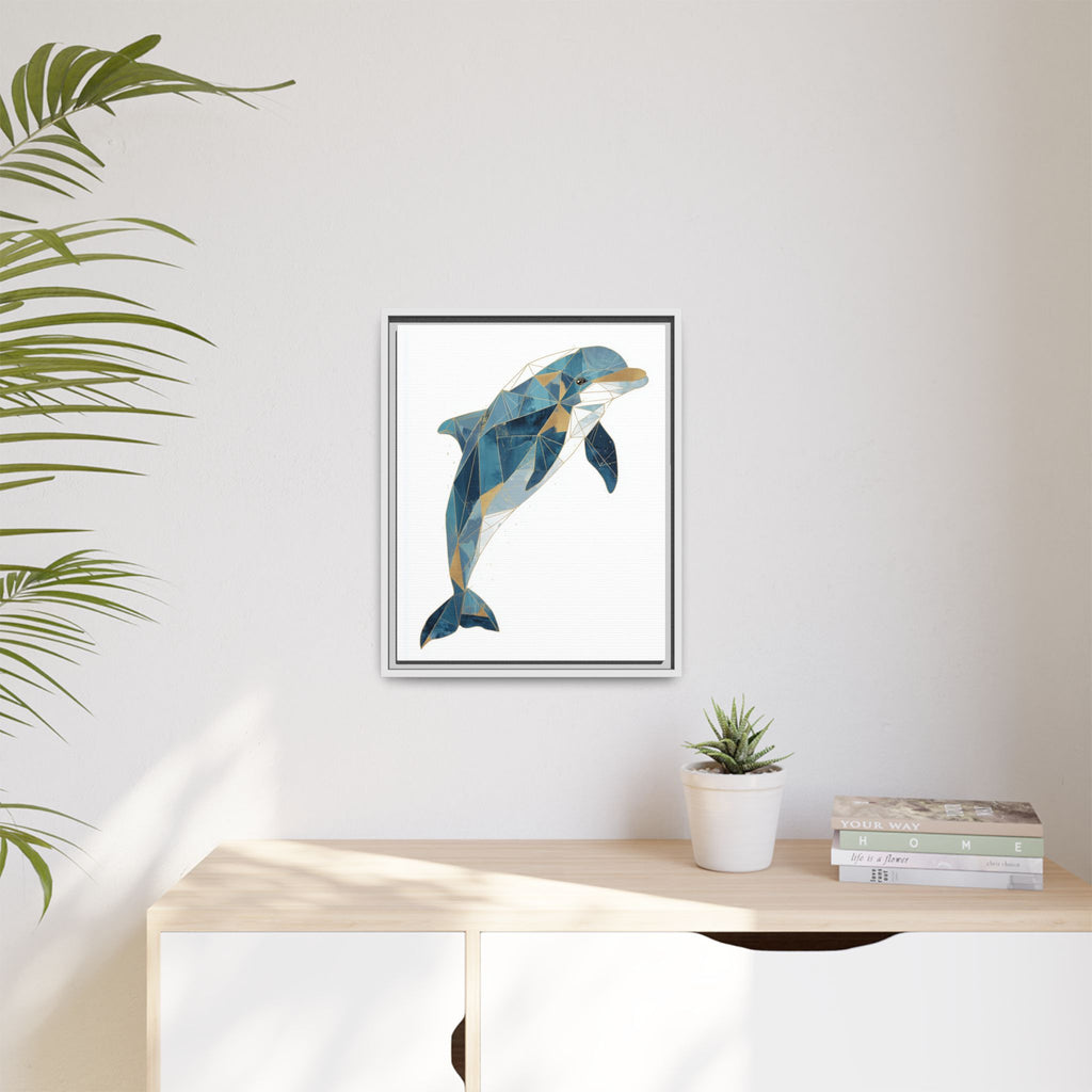 Oceanic Geometry: Dolphin in Blue Polygons, Modern Marine Art   |  Personalized & Custom Orders Available