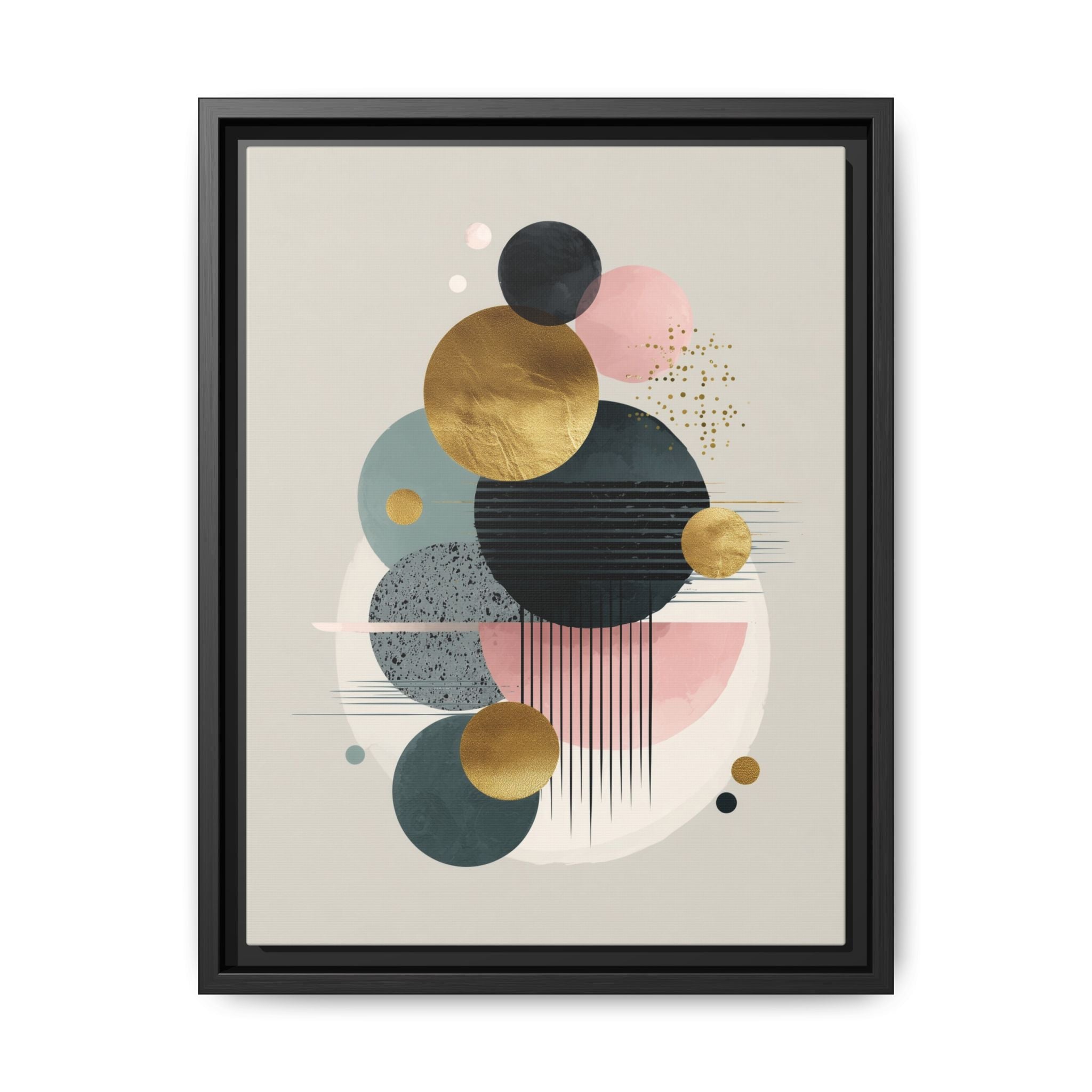 Geometric Harmony: Intersecting Circles, Mid-Century Modern Design, Abstract Metallic Composition   |   Custom Orders Accepted