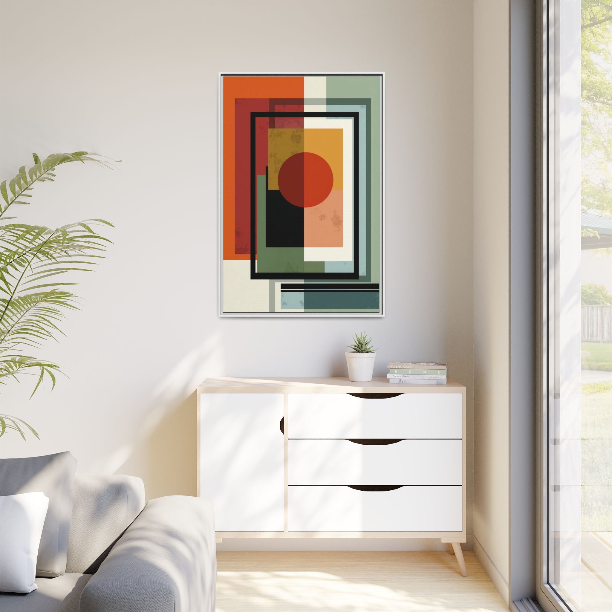 Geometric Harmonies: Mid-Century Modern Composition, Constructivist Inspiration, Abstract Rectangular Interplay   |   Custom Orders Accepted