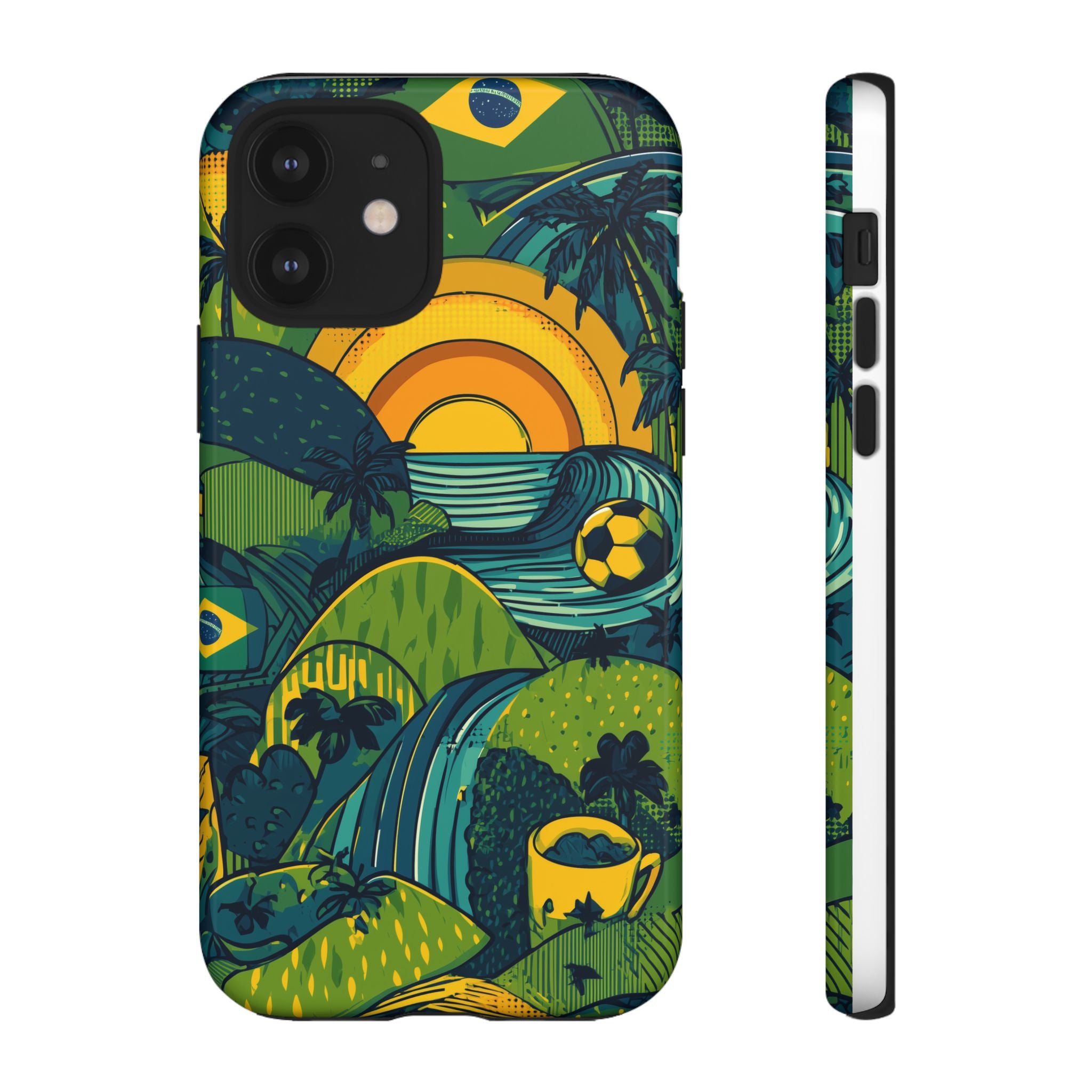Brazil Tough Cases: Sporty Tropical Phone Case, Fun Beach Vibe Phone Accessory, Summer Travel Gift, Colorful Phone Cover, Casual Style Tech