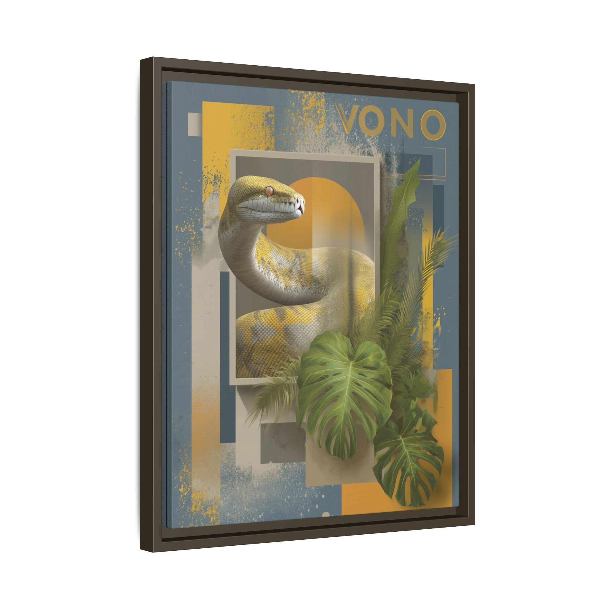 Serpent of Geometric Dimensions: Tropical Vono Design, Abstract Wildlife Art   |  Personalized & Custom Orders Available