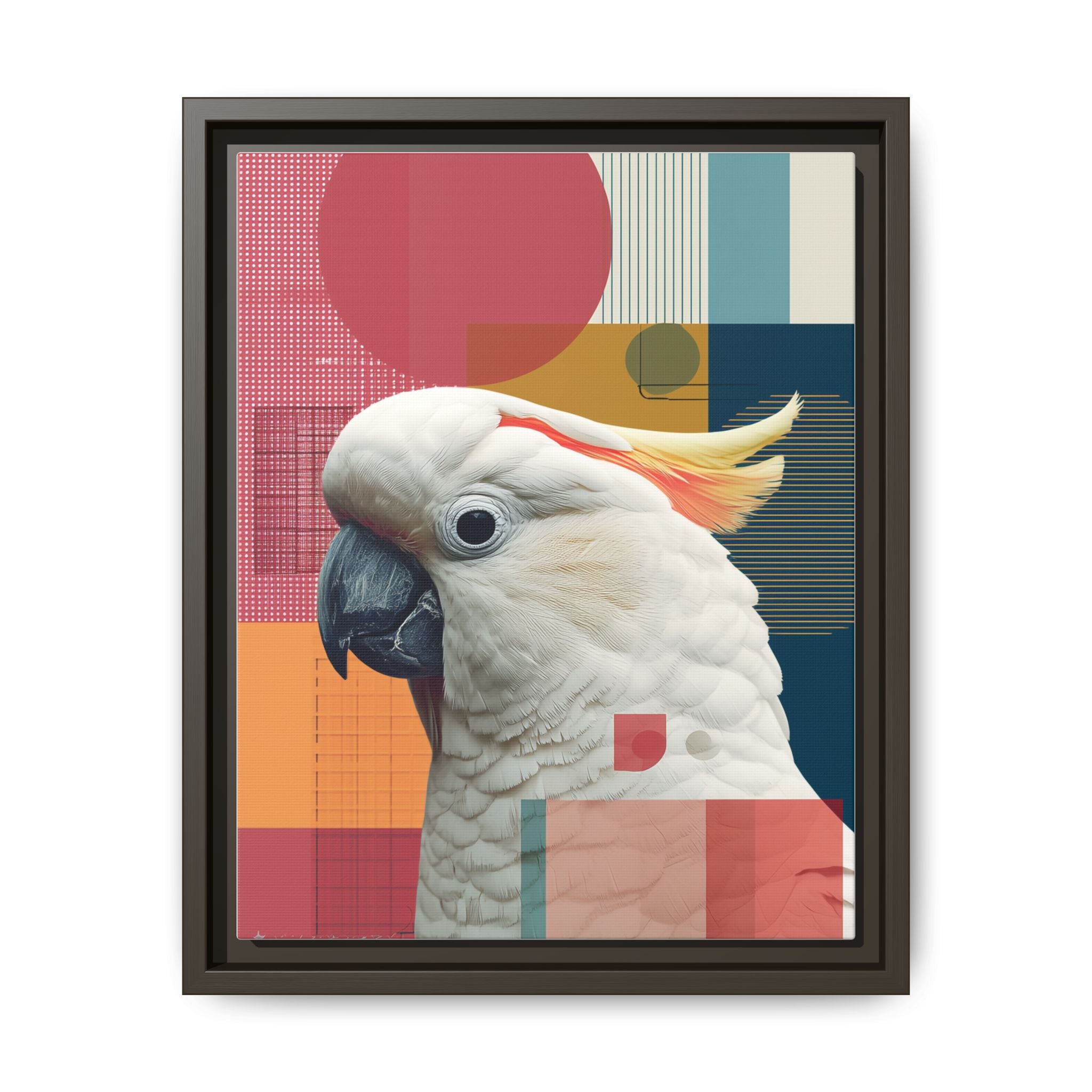 Cockatoo in Geometry: Mid-Century Modern Wildlife Art, Photorealistic Nature Print   |    Custom Orders Available