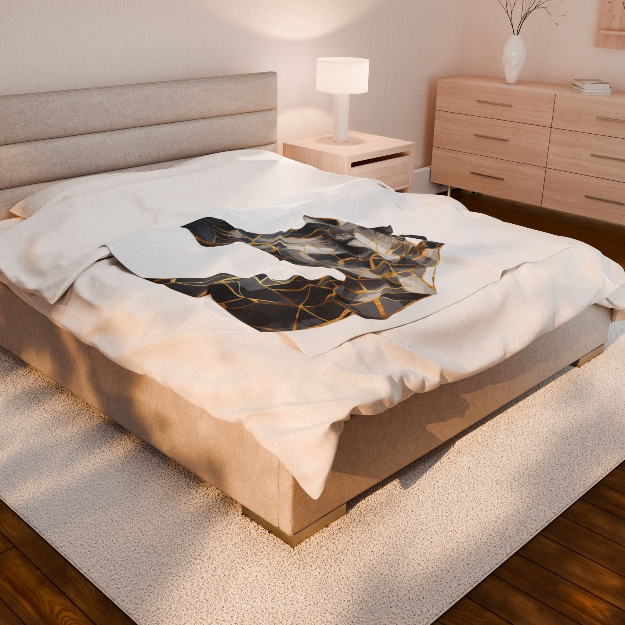 Fragmented Giraffe : Geometric Mosaic Decor, Modern Abstract Animal Art, Metallic Gold and Grayscale Design   |  Personalized & Custom