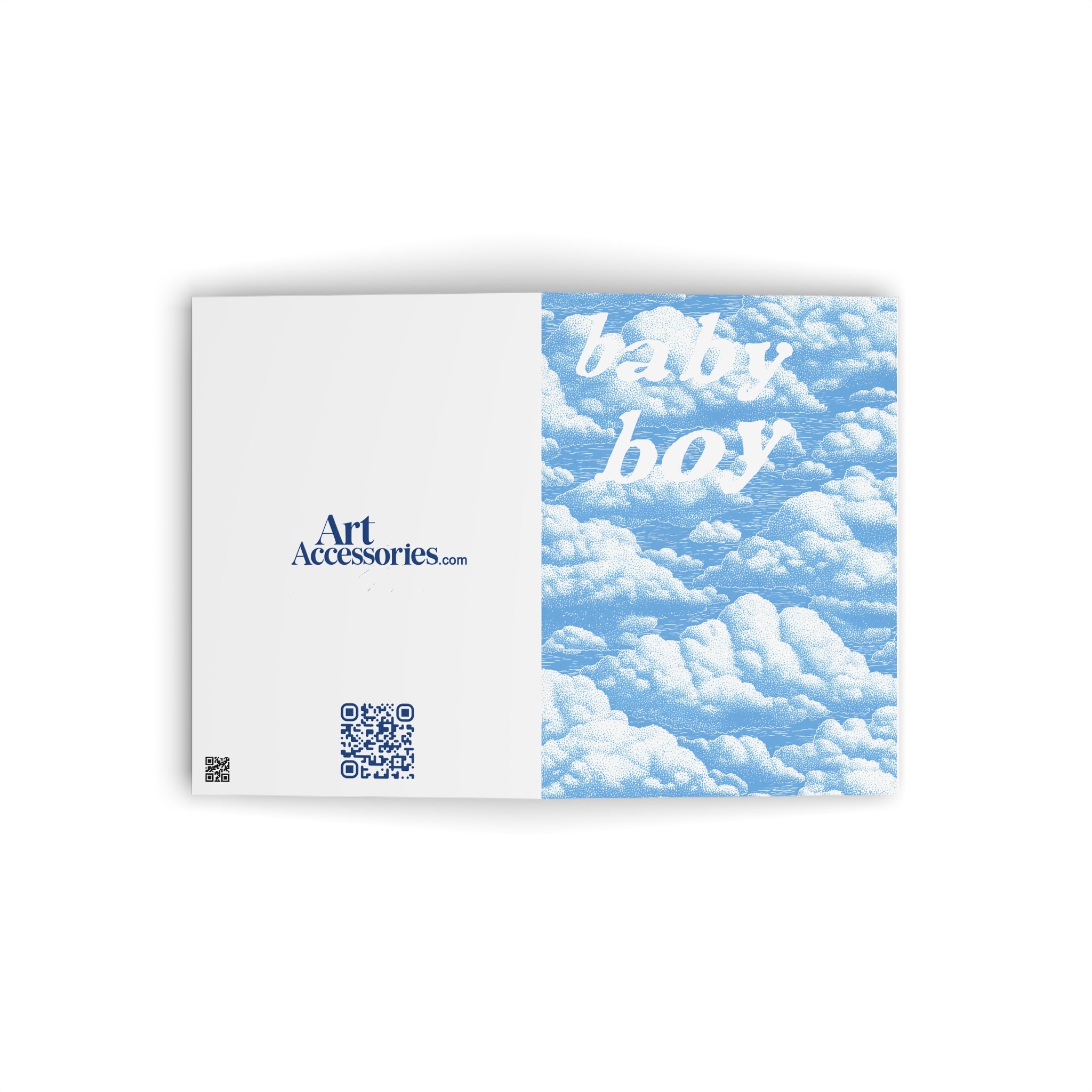 Blue Cloud 'baby boy' Greeting Card — New Baby Card for Boys