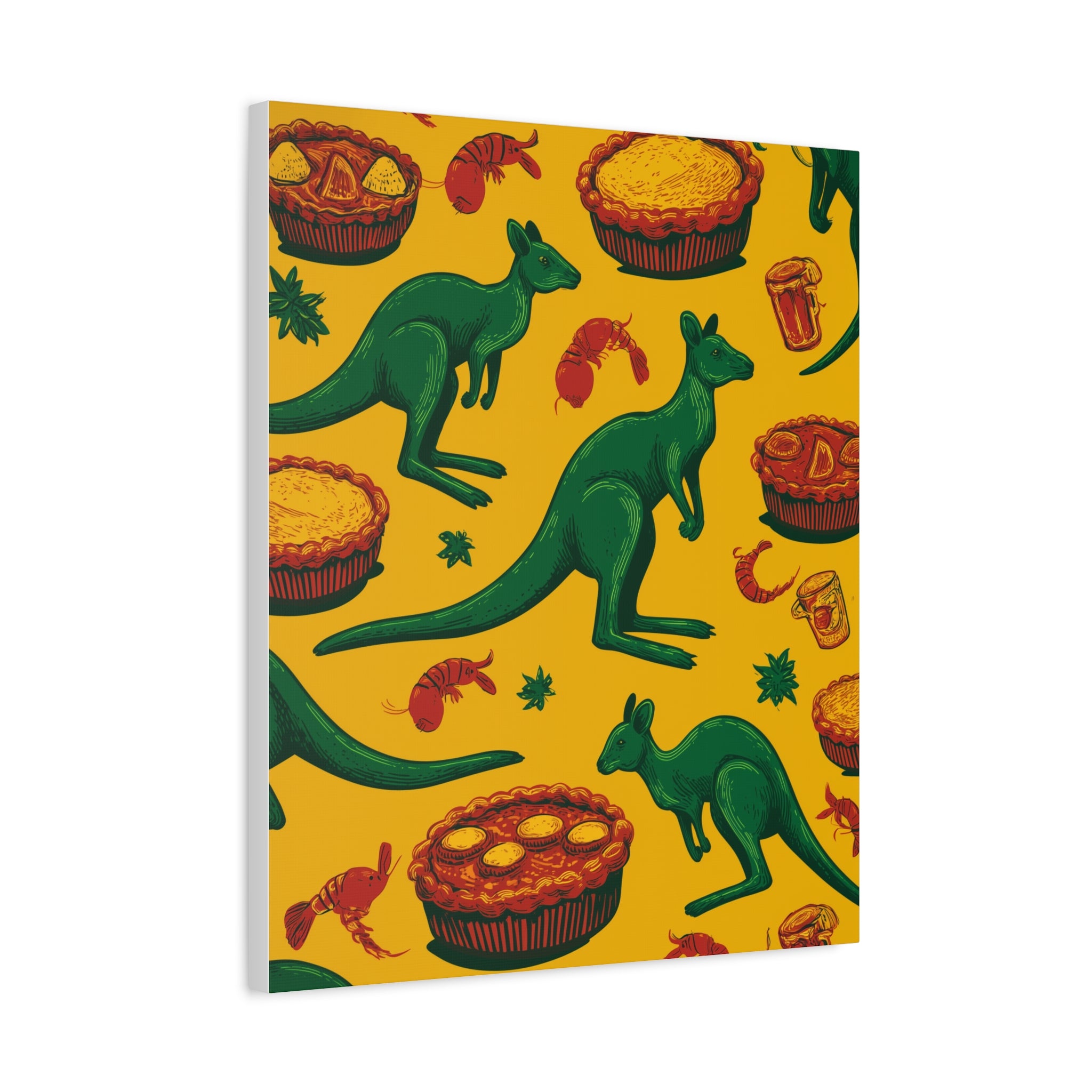 Kangaroo Canvas Wall Art, Vibrant Animal Decor, Unique Gift for Nature Lovers, Fun Kitchen Wall Hanging, Australian Themed Art