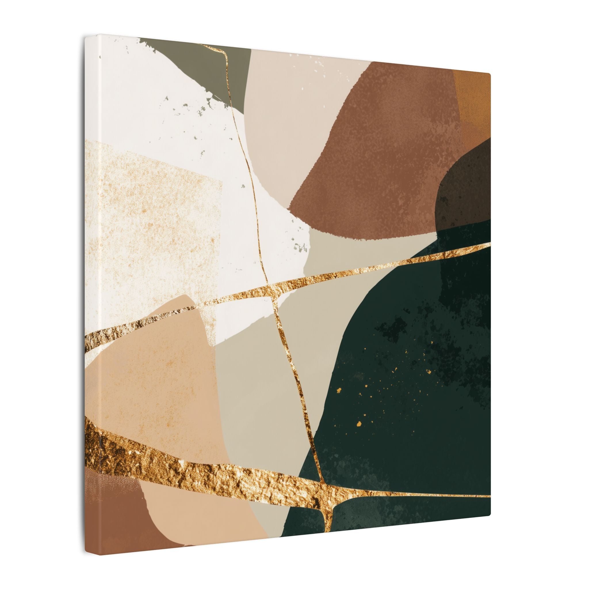 Canvas Print, Abstract Earthy Gold Wall Art, Modern Designer Home Decor, Stretched Matte Canvas; Thick, Multi-Size, Office Decor
