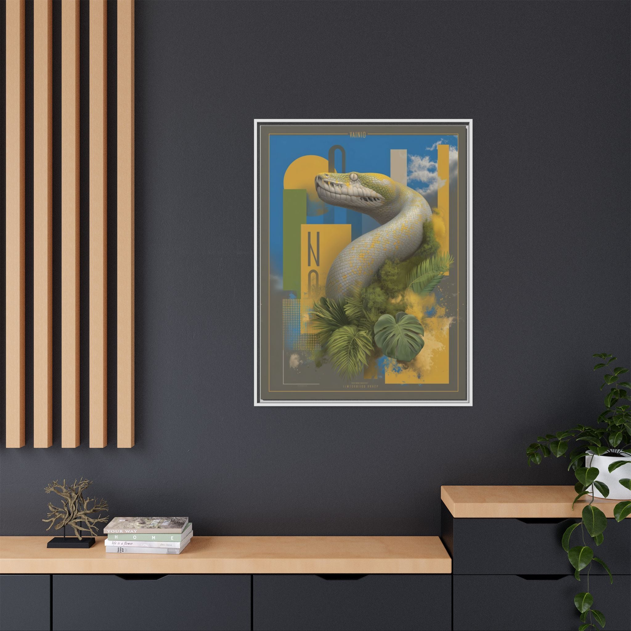 Serpent's Geometry: Tropical Anaconda Graphic Design, Modern Wildlife Illustration   |  Personalized & Custom Orders Available