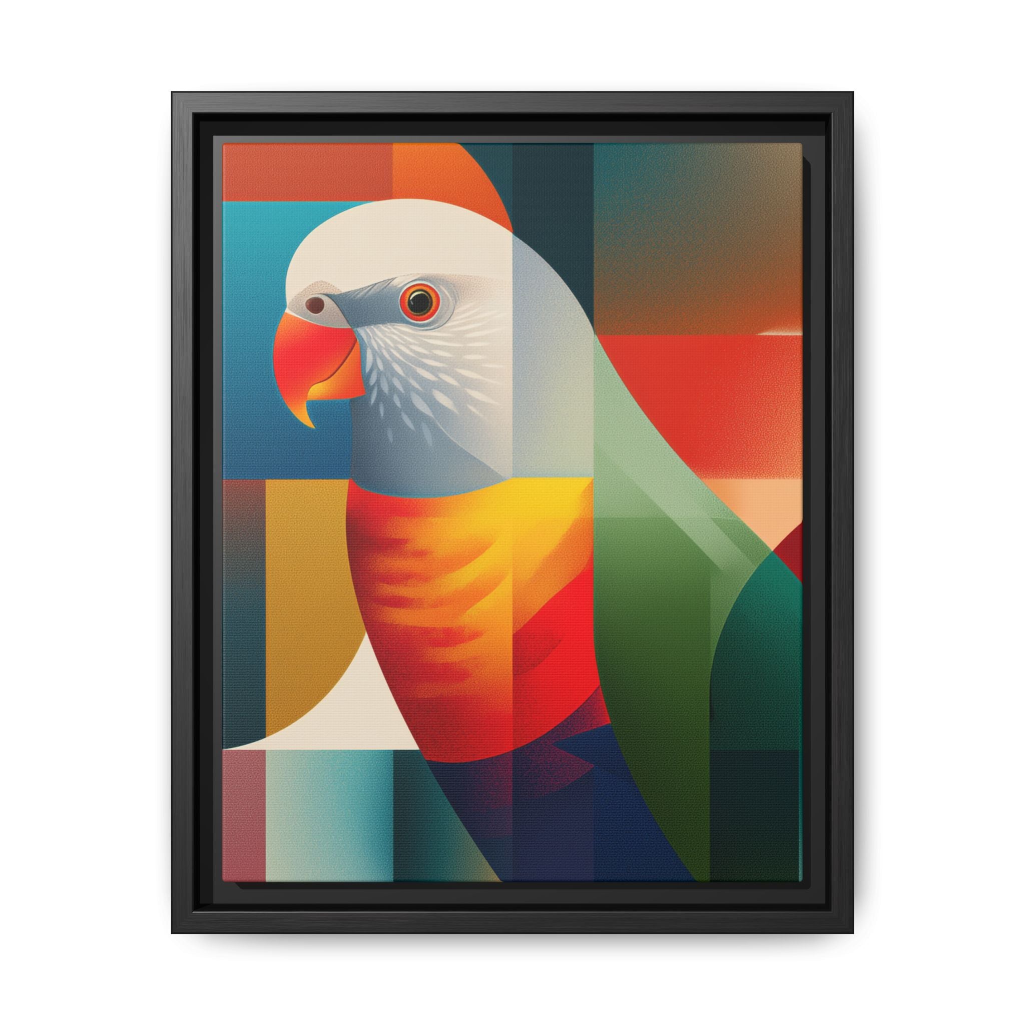 Cubist Parrot Mosaic: Geometric Digital Portrait, Vibrant Abstract Rendering   |  Personalized & Custom Orders Available