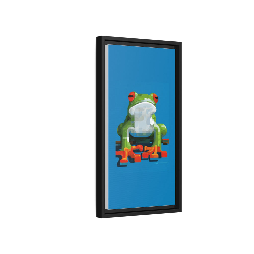 Mosaic Amphibian: Geometric Frog Portrait, Digital Pixel Art Illustration   |    Custom Orders Available