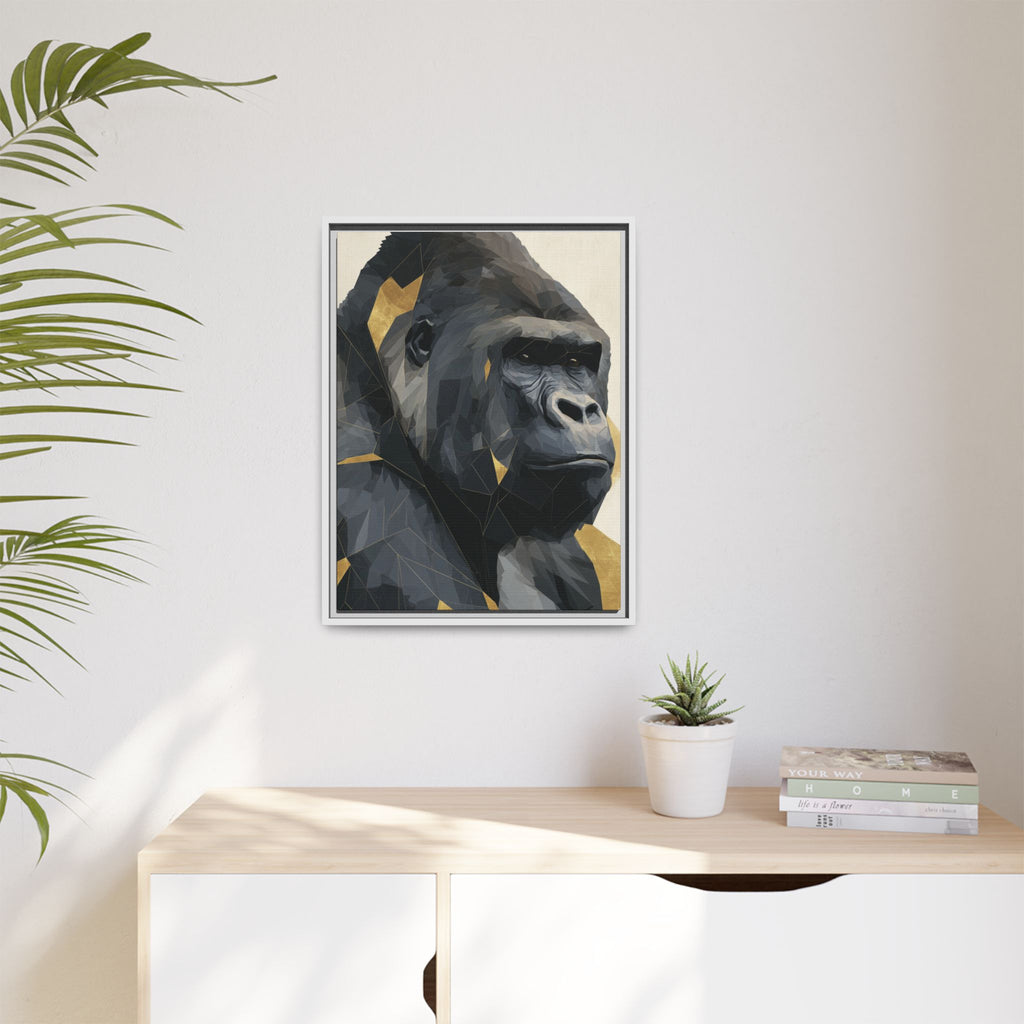 Primal Geometry: Polygonal Gorilla Portrait, Modern Metallic Wildlife Art   |  Personalized & Custom Orders Available