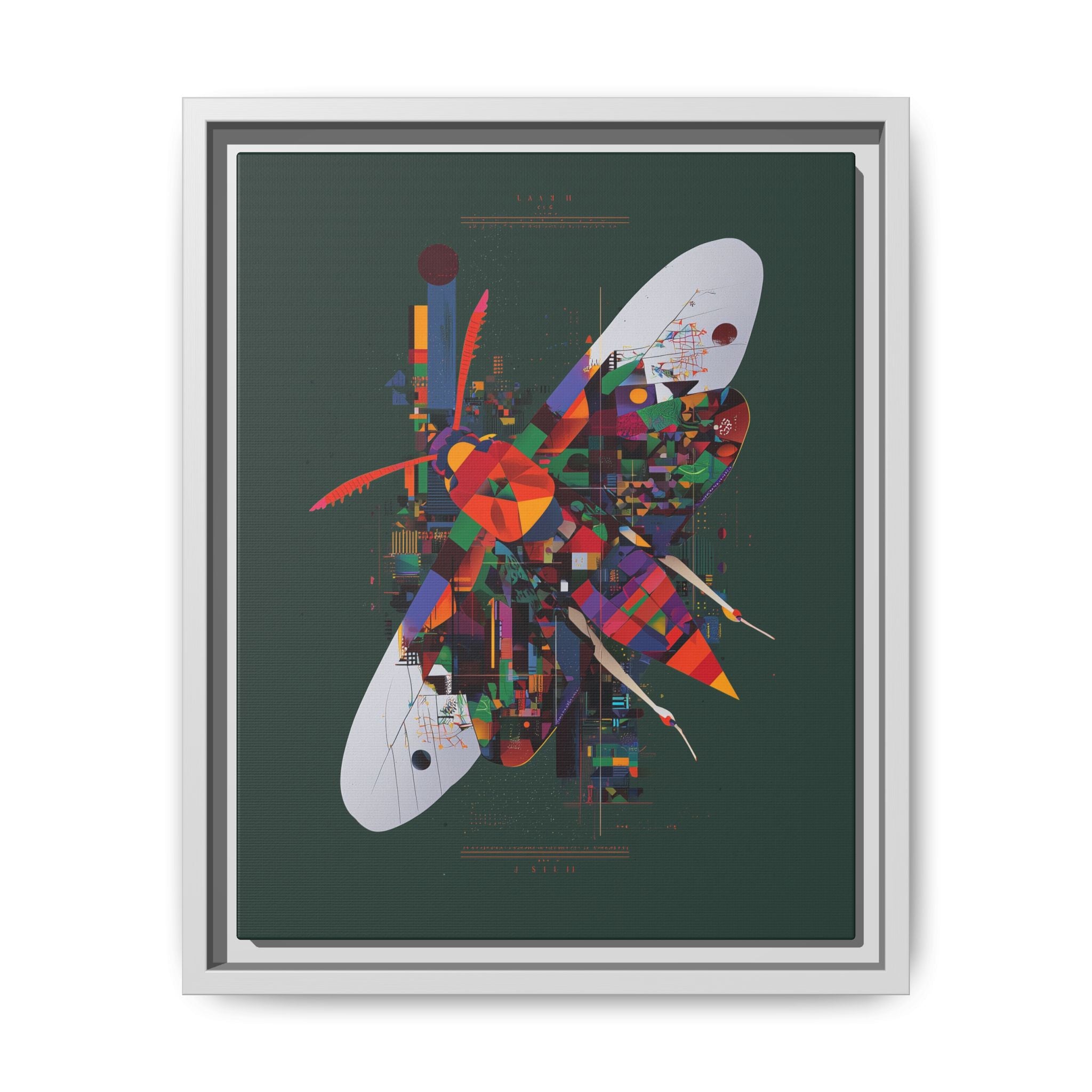 Geometric Metamorphosis Framed Print: Urban Nature Mosaic, Abstract Butterfly Fragments   |  Personalized & Custom Orders Available