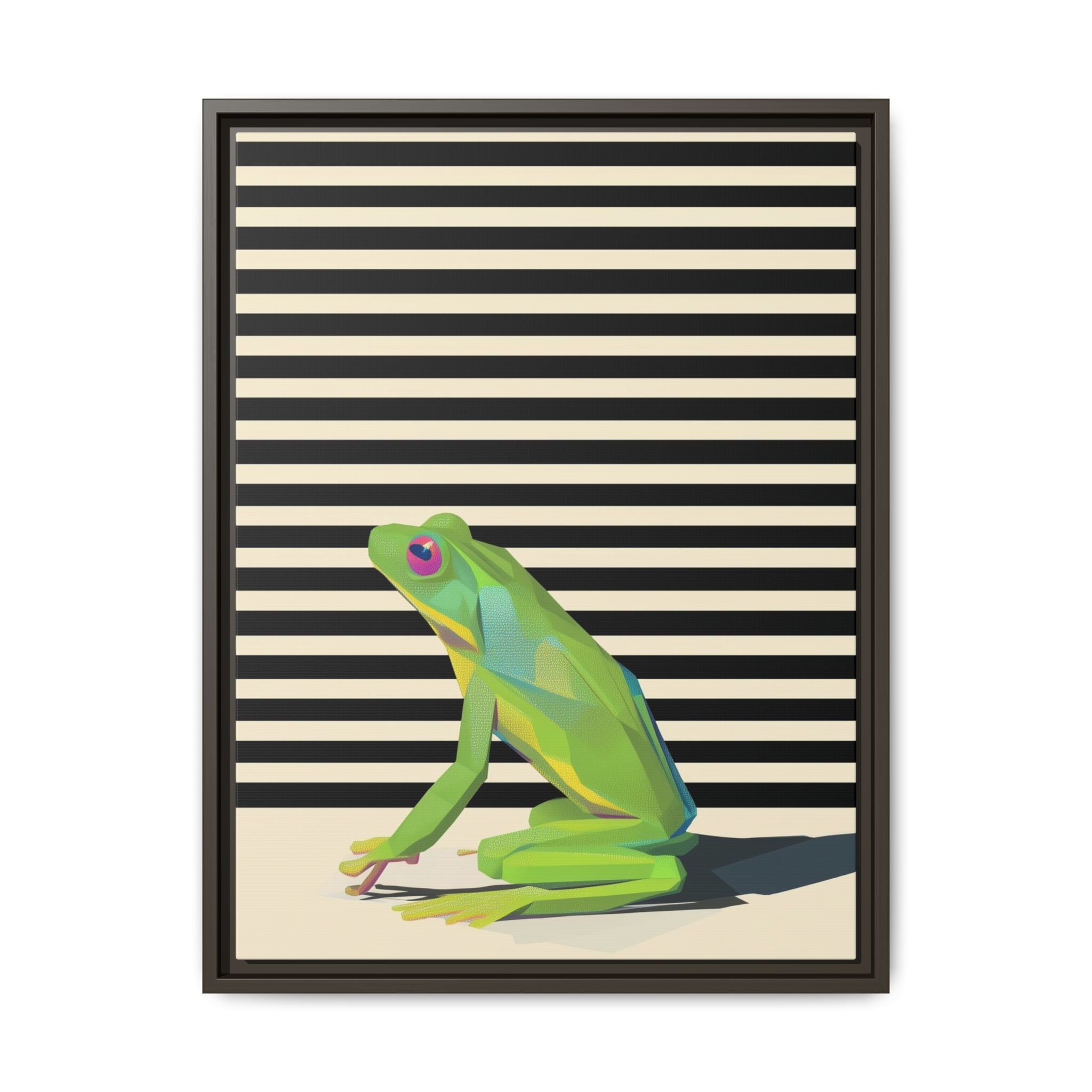 Stylized Frog Portrait Framed Print , Minimalist Pop Art Design   |  Personalized & Custom Orders Available