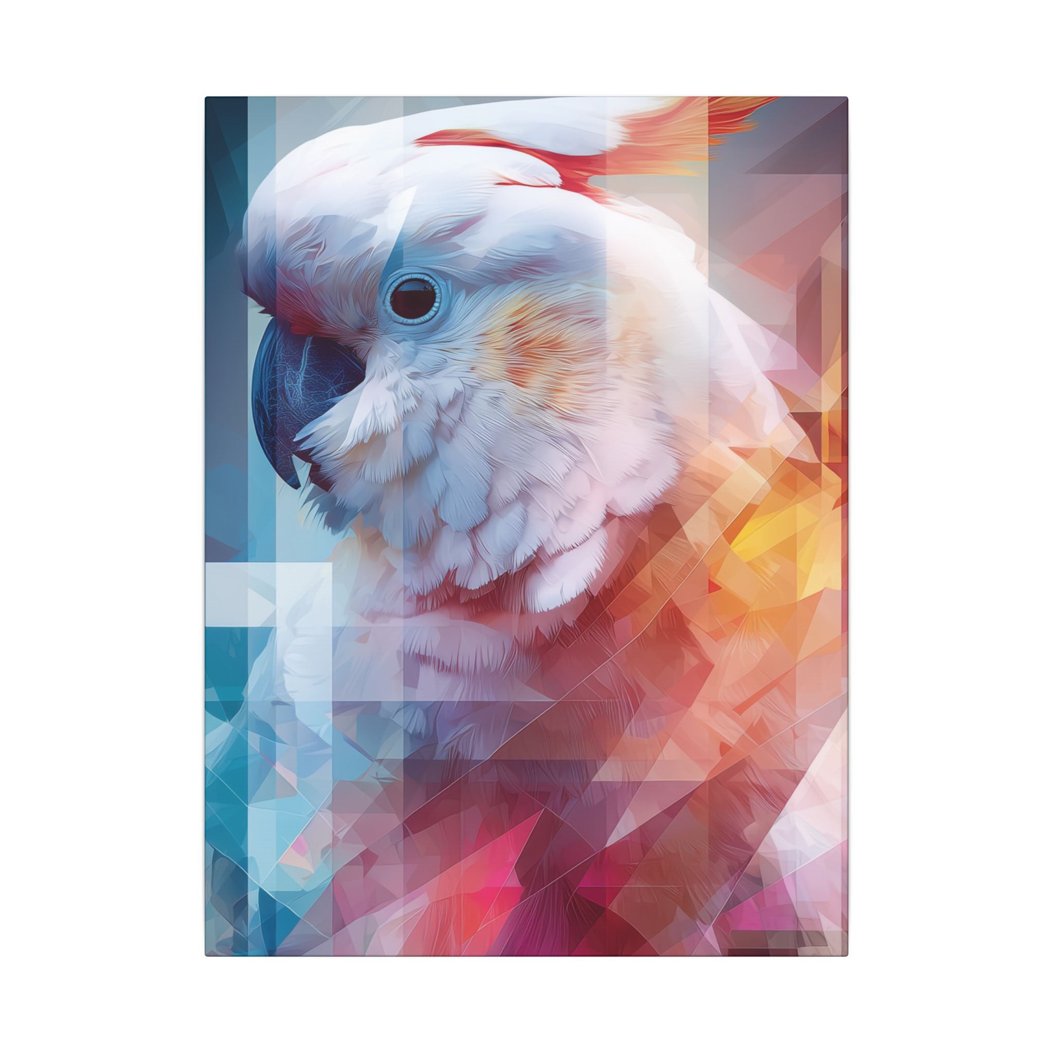 Geometric Cockatoo: Prismatic Wildlife Portrait, Low-Poly Digital Art   |    Custom Orders Available