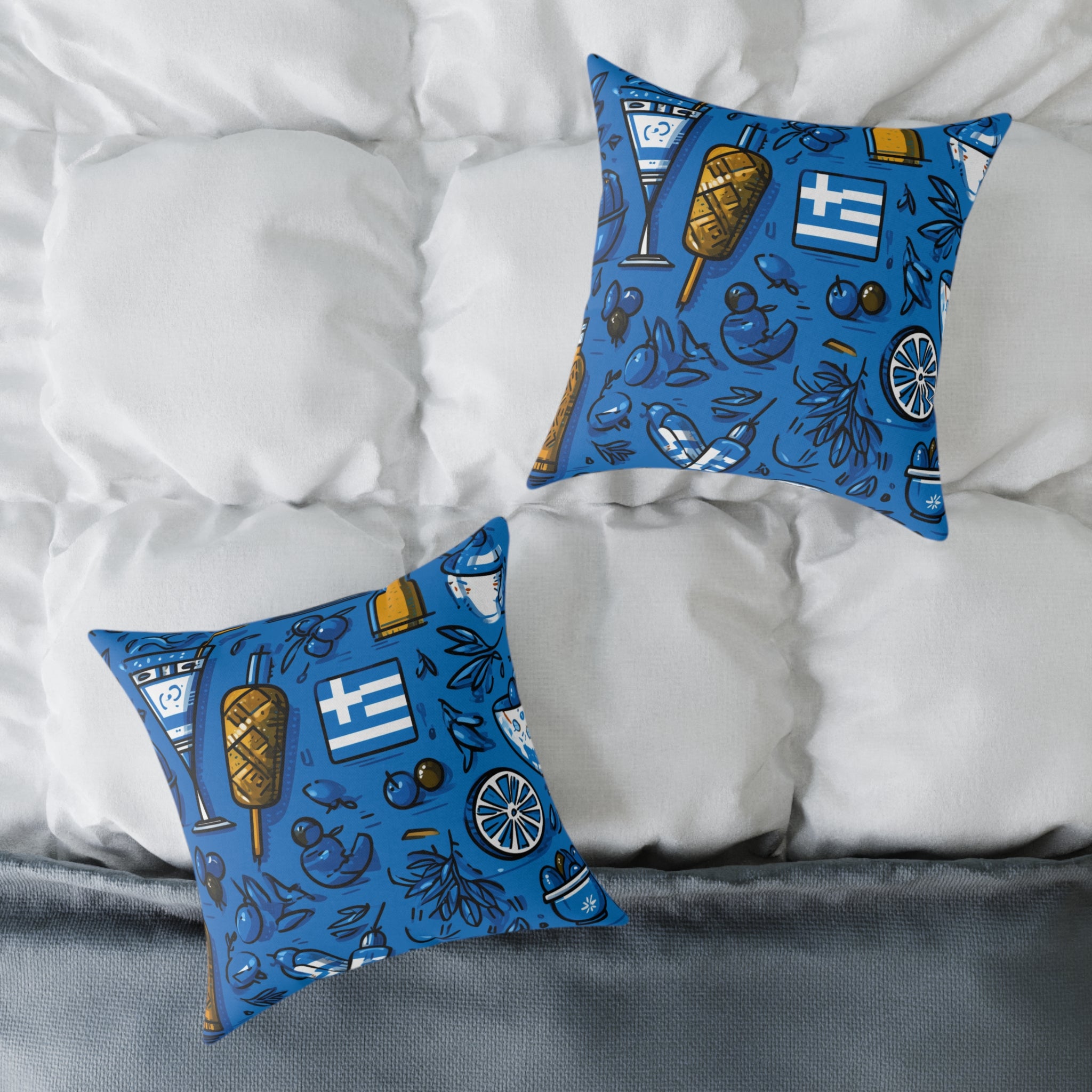 Greece-Inspired Decorative Pillow, Poly Canvas Throw Cushion, Coastal Home Decor, Mediterranean Vibes, Summer Housewarming Gift, [...]