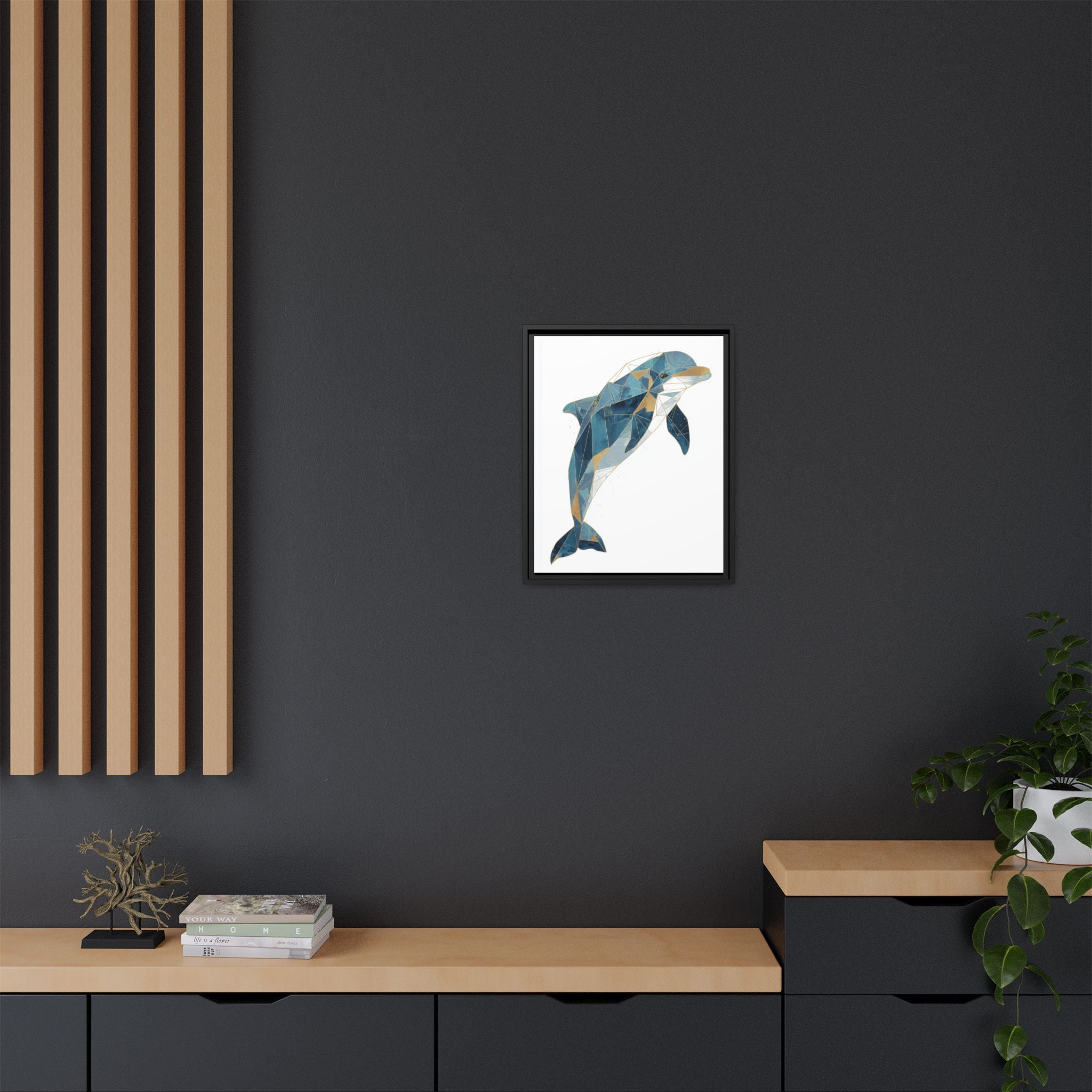 Oceanic Geometry: Dolphin in Blue Polygons, Modern Marine Art   |  Personalized & Custom Orders Available