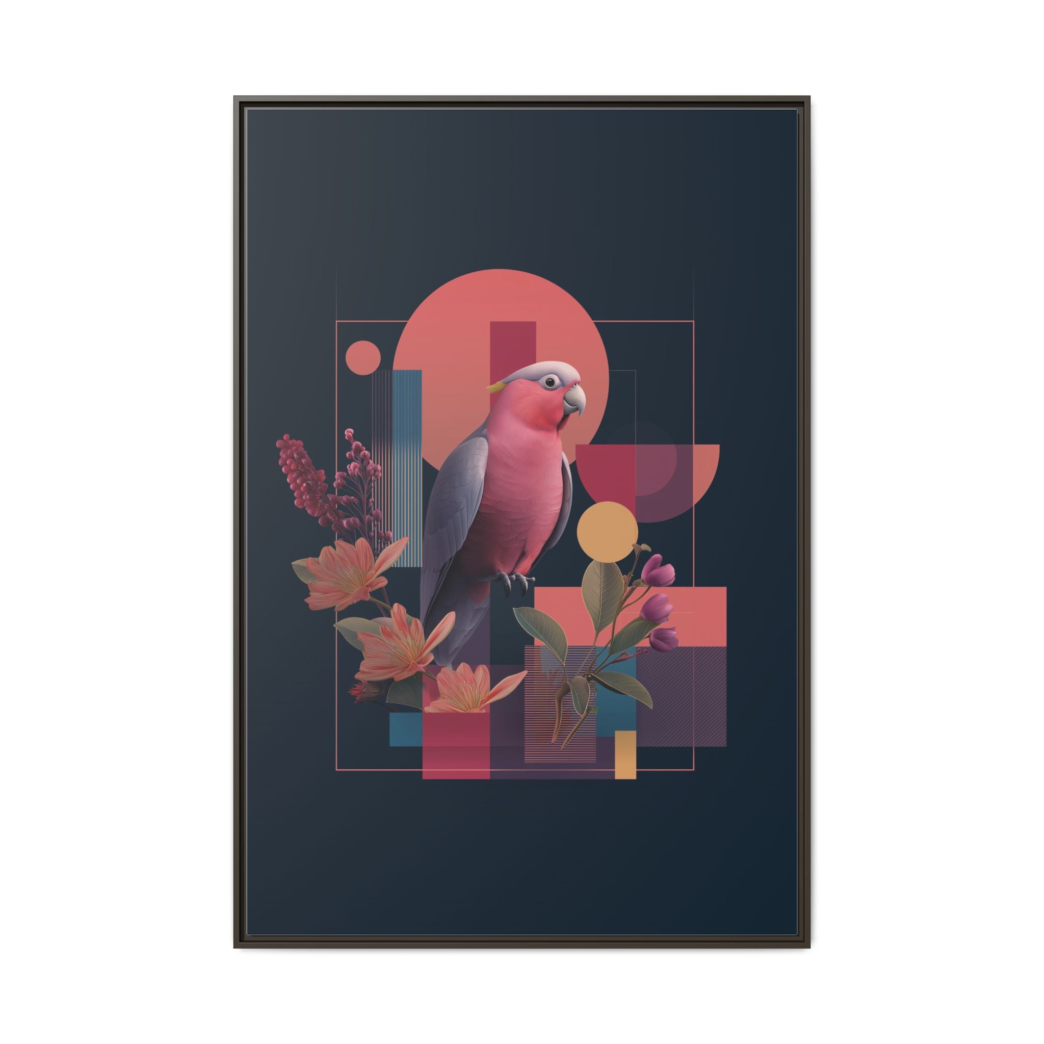 Geometric Rose Galah: Digital Art Deco, Retro-Futuristic Parrot Composition   |    Custom Orders Available
