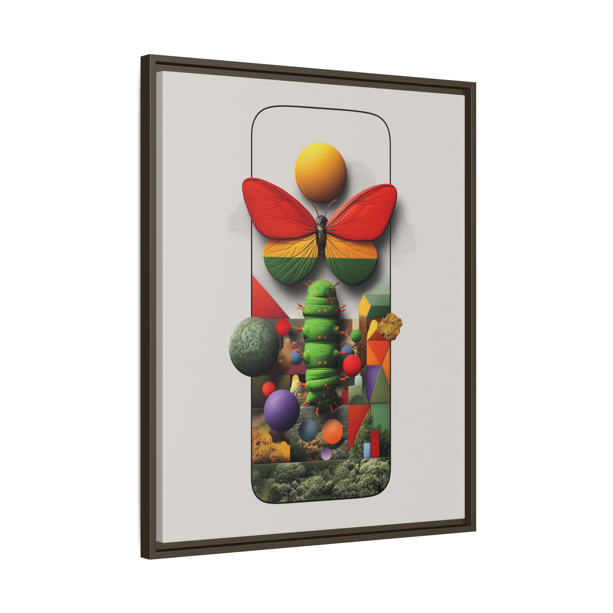 Metamorphosis Framed Print : Geometric Nature Transformation, Vibrant Butterfly Composition   |  Personalized & Custom Orders Available