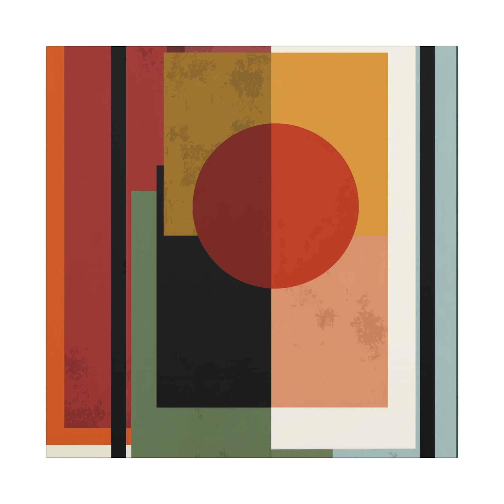 Geometric Harmony: Bauhaus Inspired Design, Mid-Century Modern Composition, Abstract Rectangular Layers   |   Custom Orders Accepted