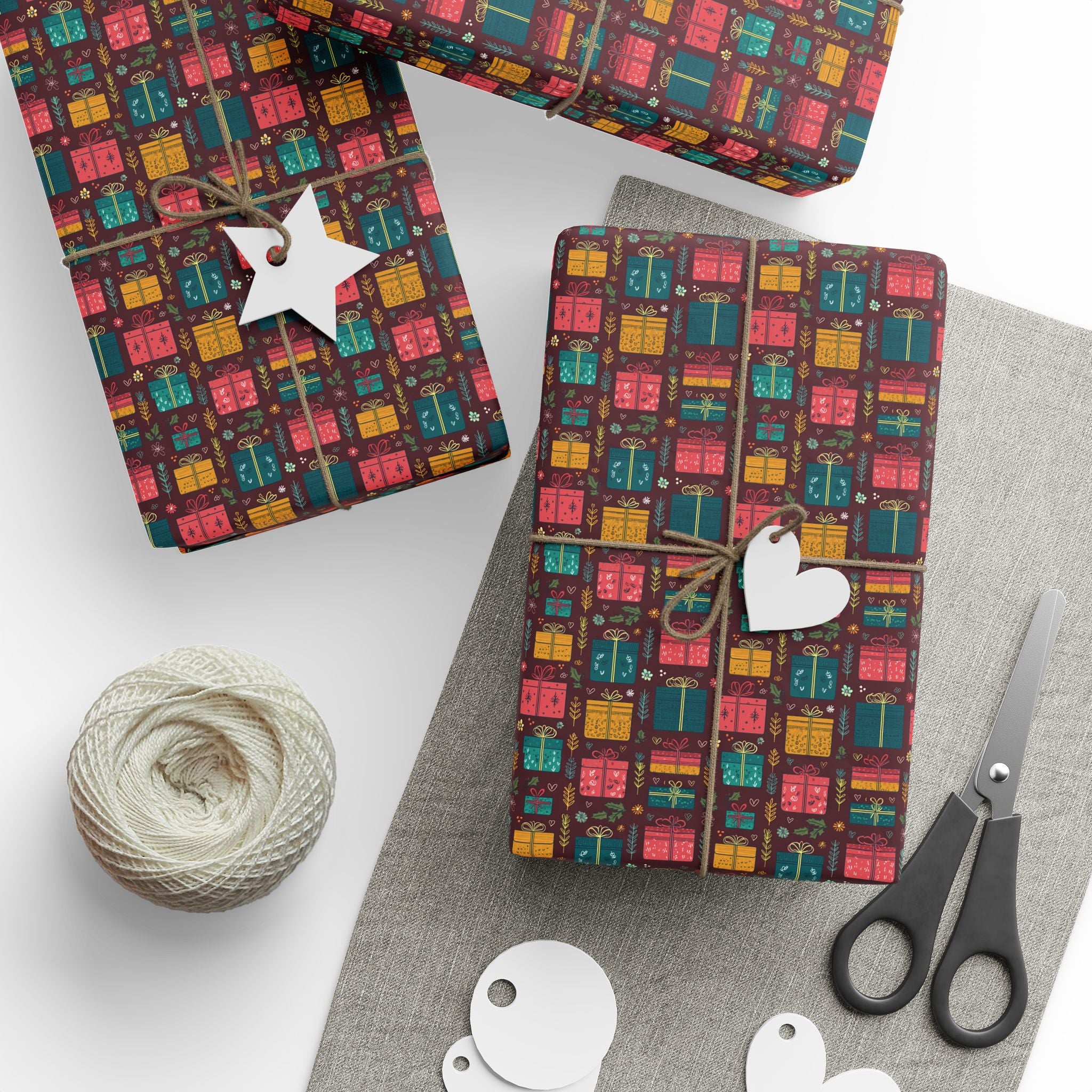 Wrapping Paper Roll — Festive Pizza & Party Food Pattern Gift Wrap