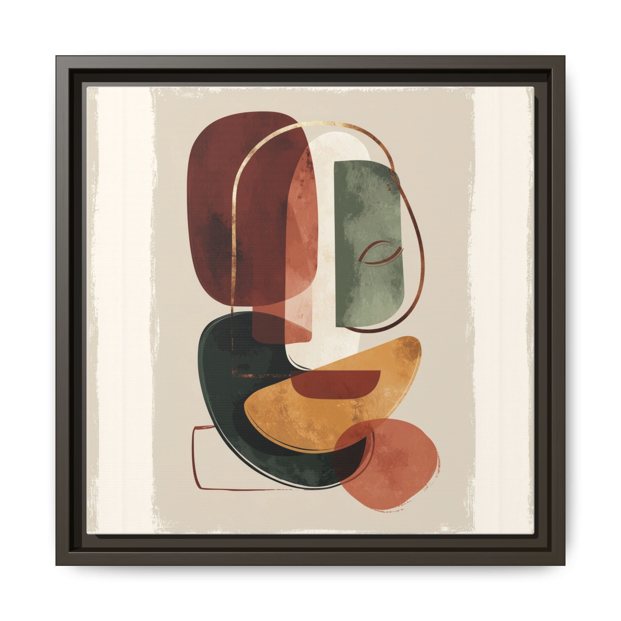 Layered Geometries: Mid-Century Modern Composition, Organic Abstract Design, Translucent Intersecting Shapes   |   Custom Orders Accepted