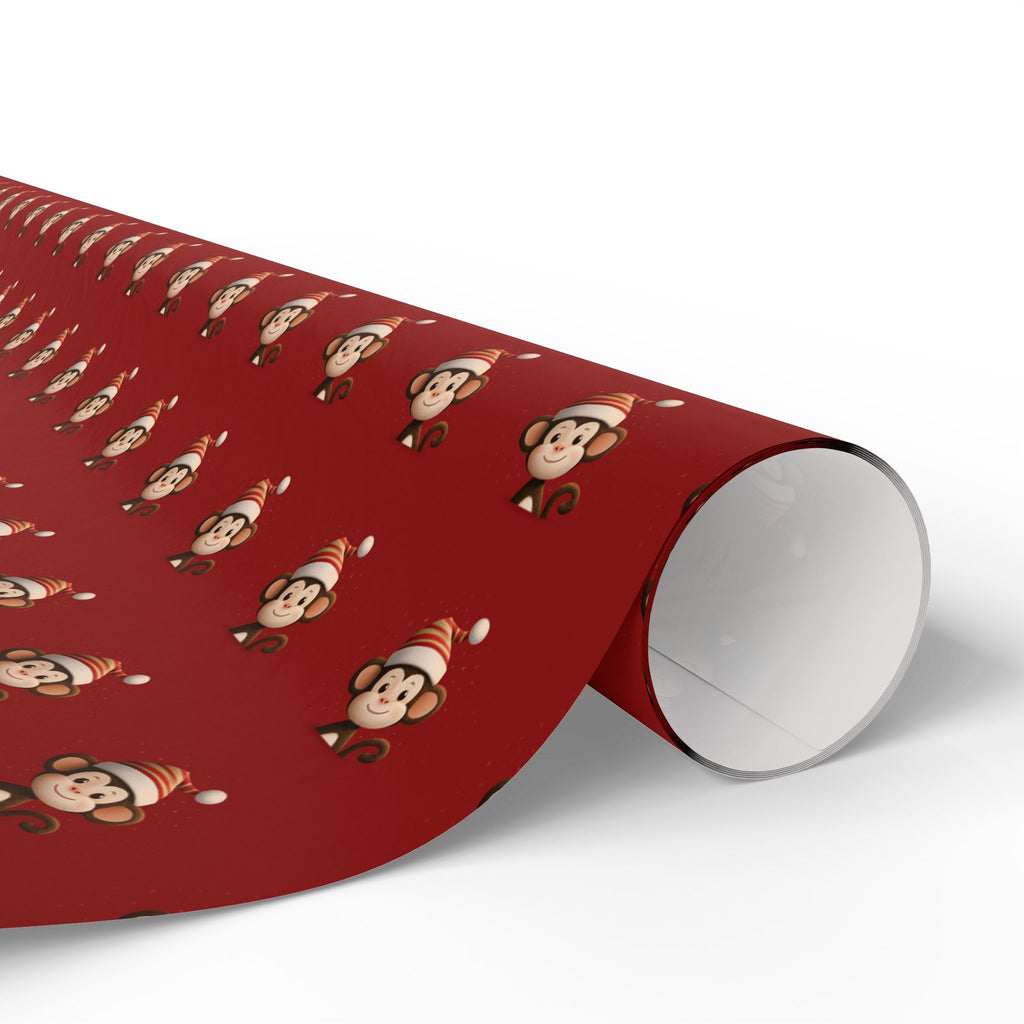Festive Wrapping Paper - Cute Holiday Designs with Monkeys , Gift Wrapping, Christmas, Birthday, Baby Shower, Jungle Theme
